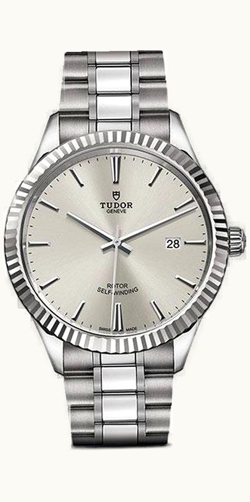 Tudor Style 41 Stainless Steel / Fluted / Silver / Bracelet