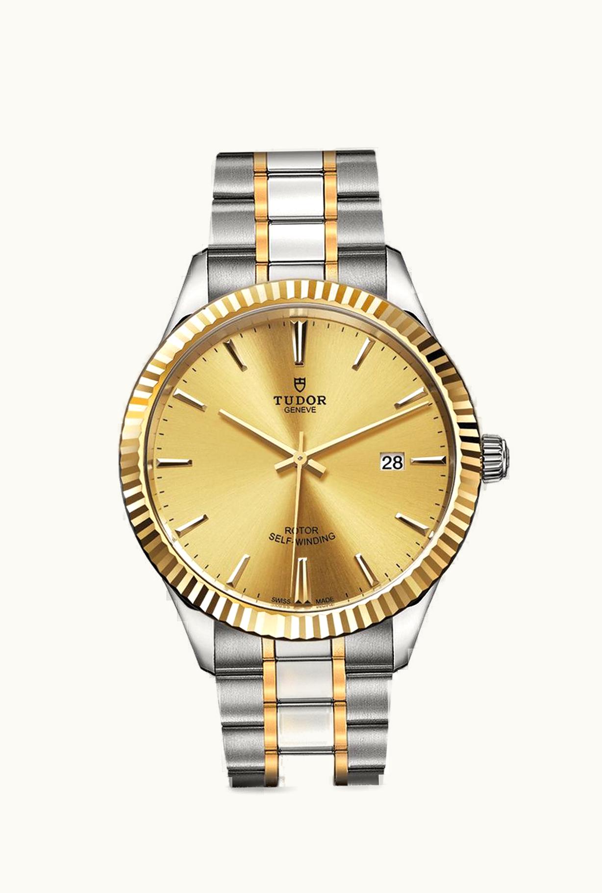 Tudor Style 41 Stainless Steel / Yellow Gold / Fluted / Champagne / Bracelet