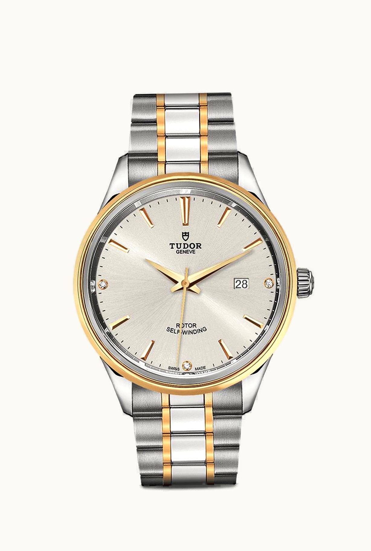 Tudor Style 41 Stainless Steel / Yellow Gold / Silver-Diamond / Bracelet