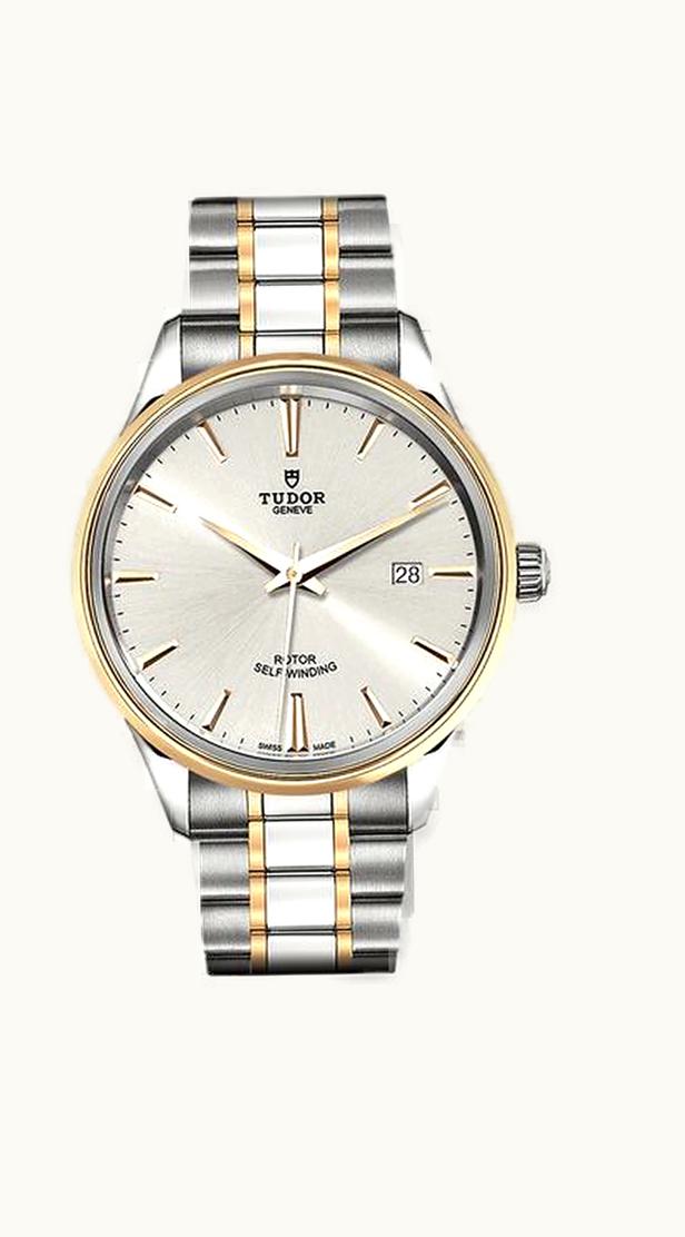 Tudor Style 41 Stainless Steel / Yellow Gold / Silver-Diamond / Strap