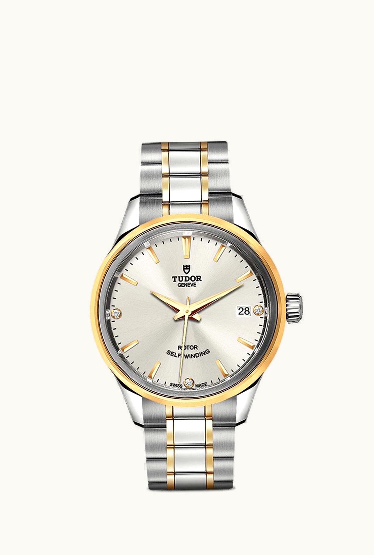 Tudor Style 34 Stainless Steel / Yellow Gold / Silver-Diamond / Bracelet