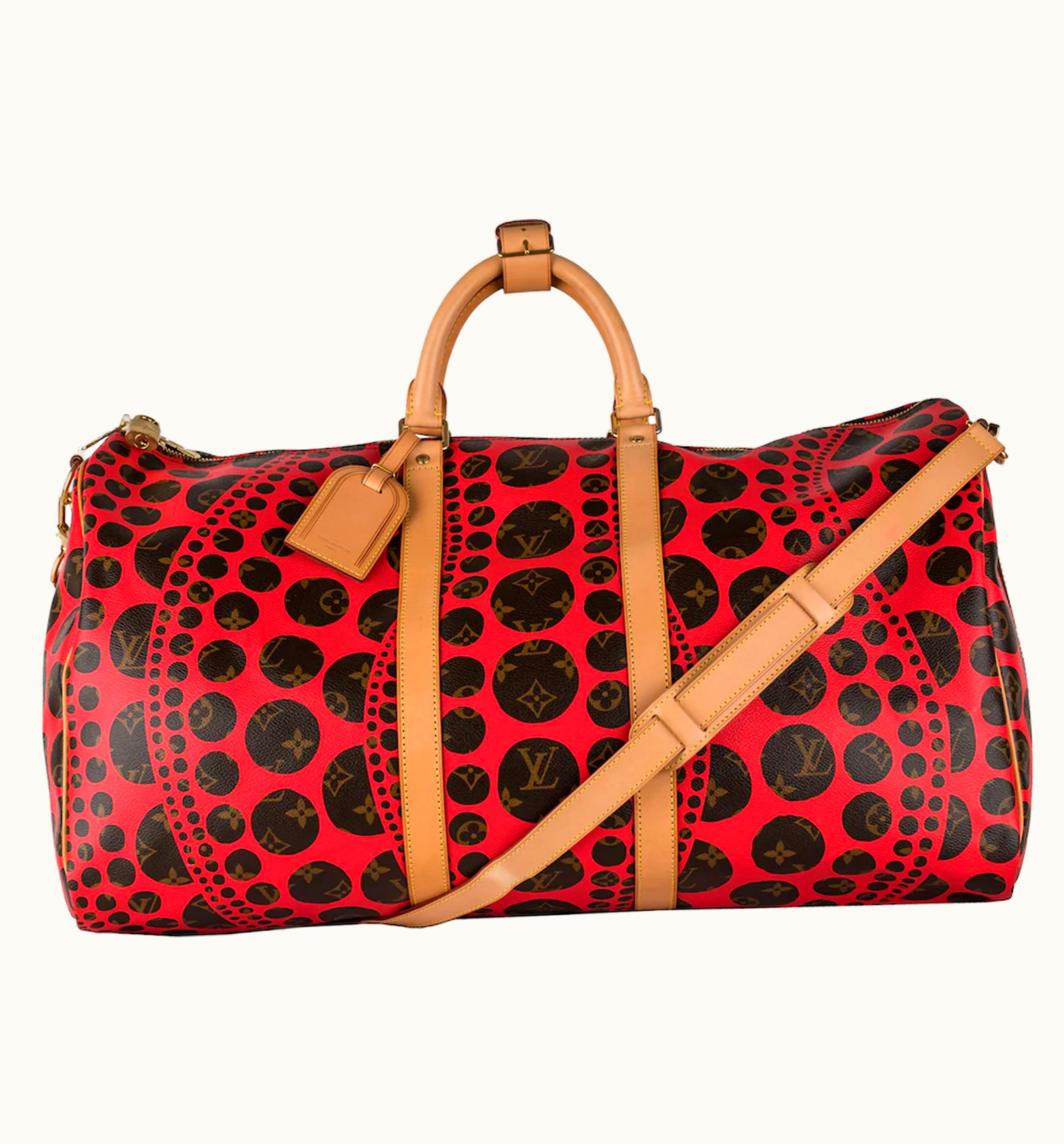Louis Vuitton Louis Vuitton X Yayoi Kusama Keepall Bandouliere Monogram Waves 55 Red
