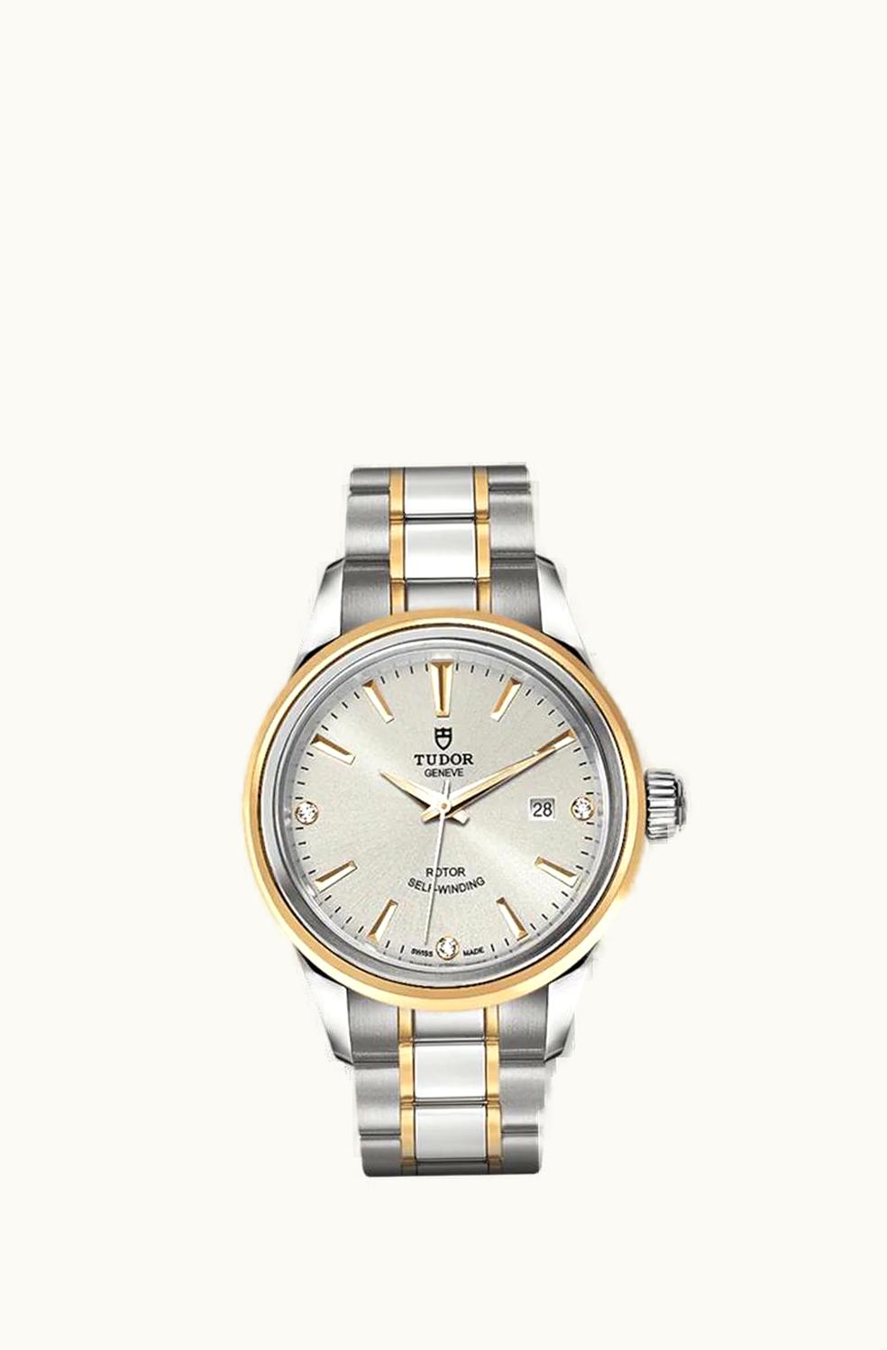 Tudor Style 28 Stainless Steel / Yellow Gold / Silver-Diamond / Bracelet