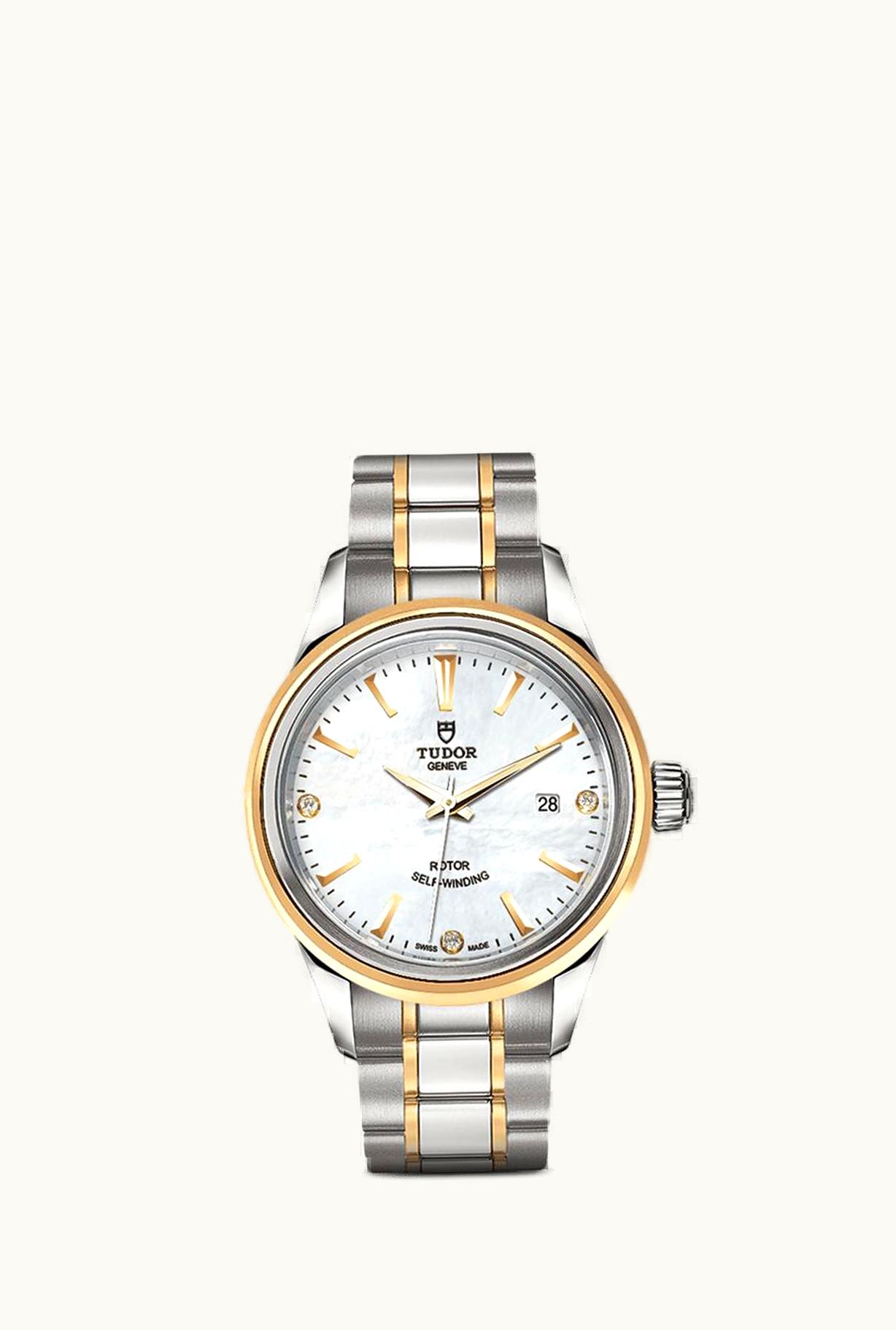 Tudor Style 28 Stainless Steel / Yellow Gold / MOP-Diamond / Bracelet