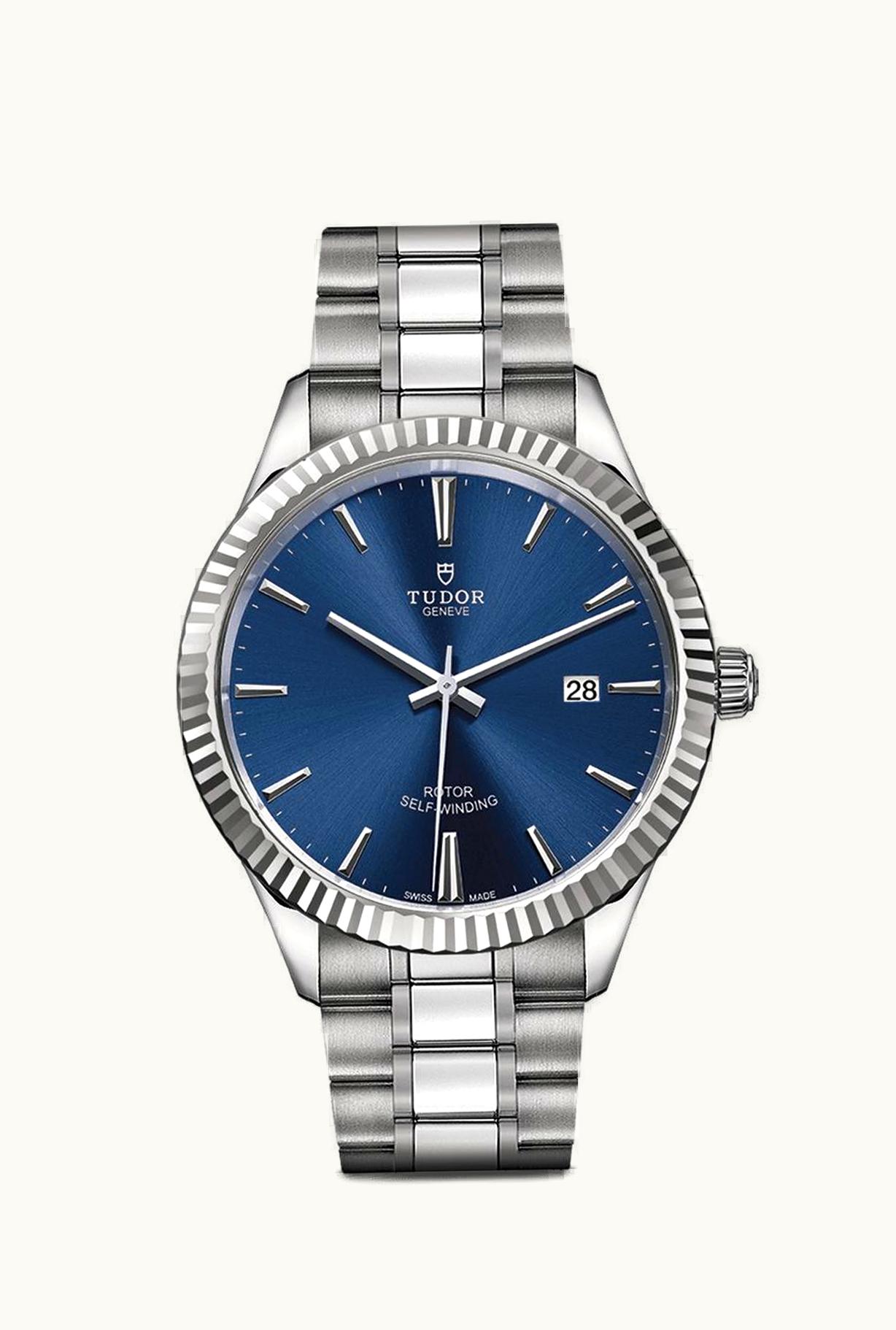 Tudor Style 41 Stainless Steel / Fluted / Blue / Bracelet