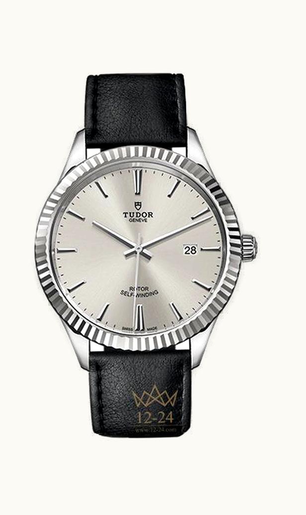 Tudor Style 41 Stainless Steel / Fluted / Silver / Strap