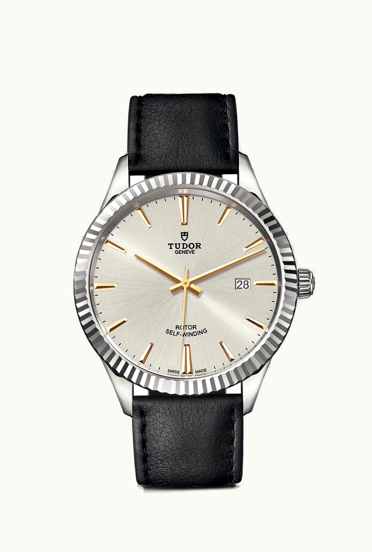 Tudor Style 41 Stainless Steel / Fluted / Silver / Strap