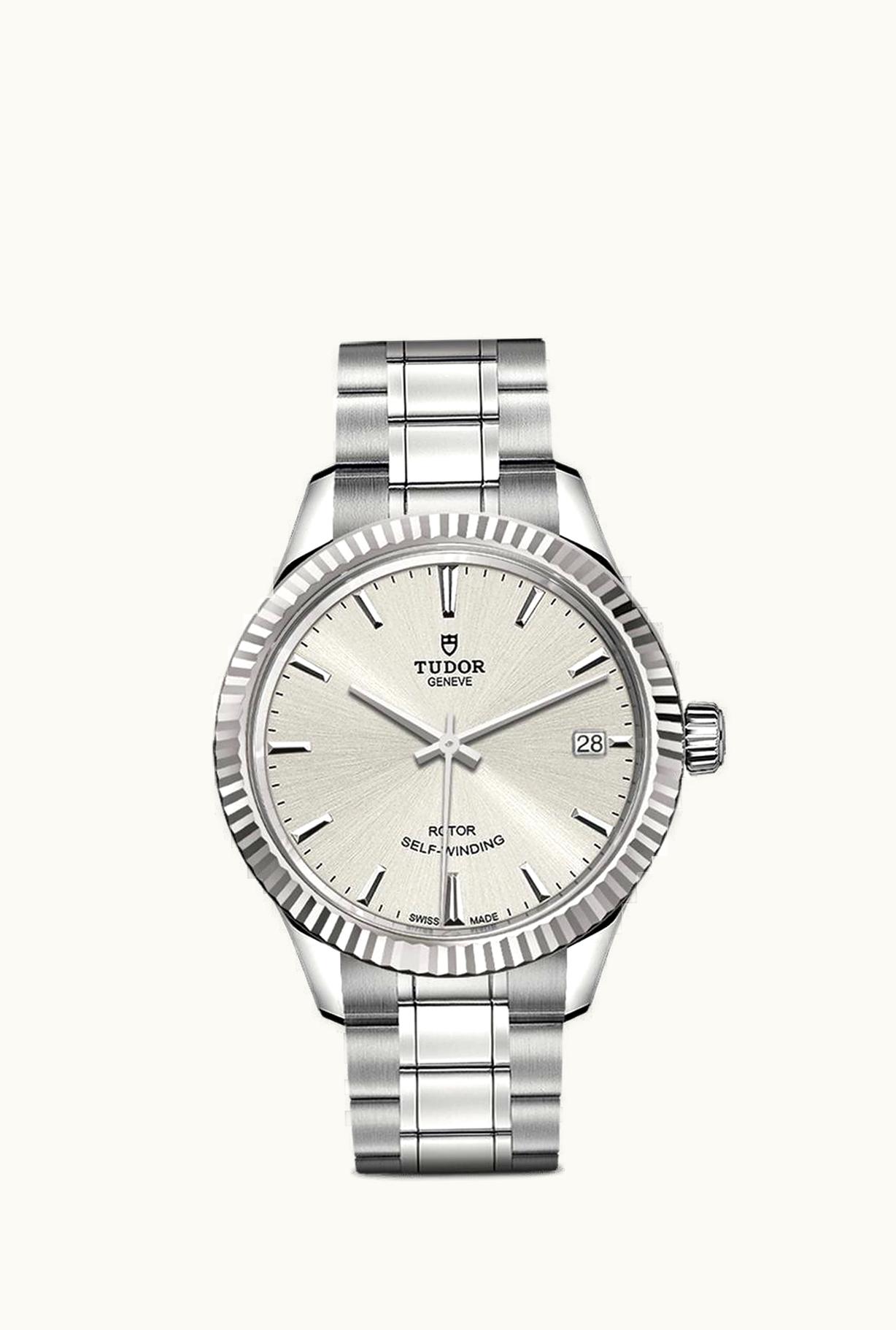 Tudor Style 34 Stainless Steel / Fluted / Silver / Bracelet