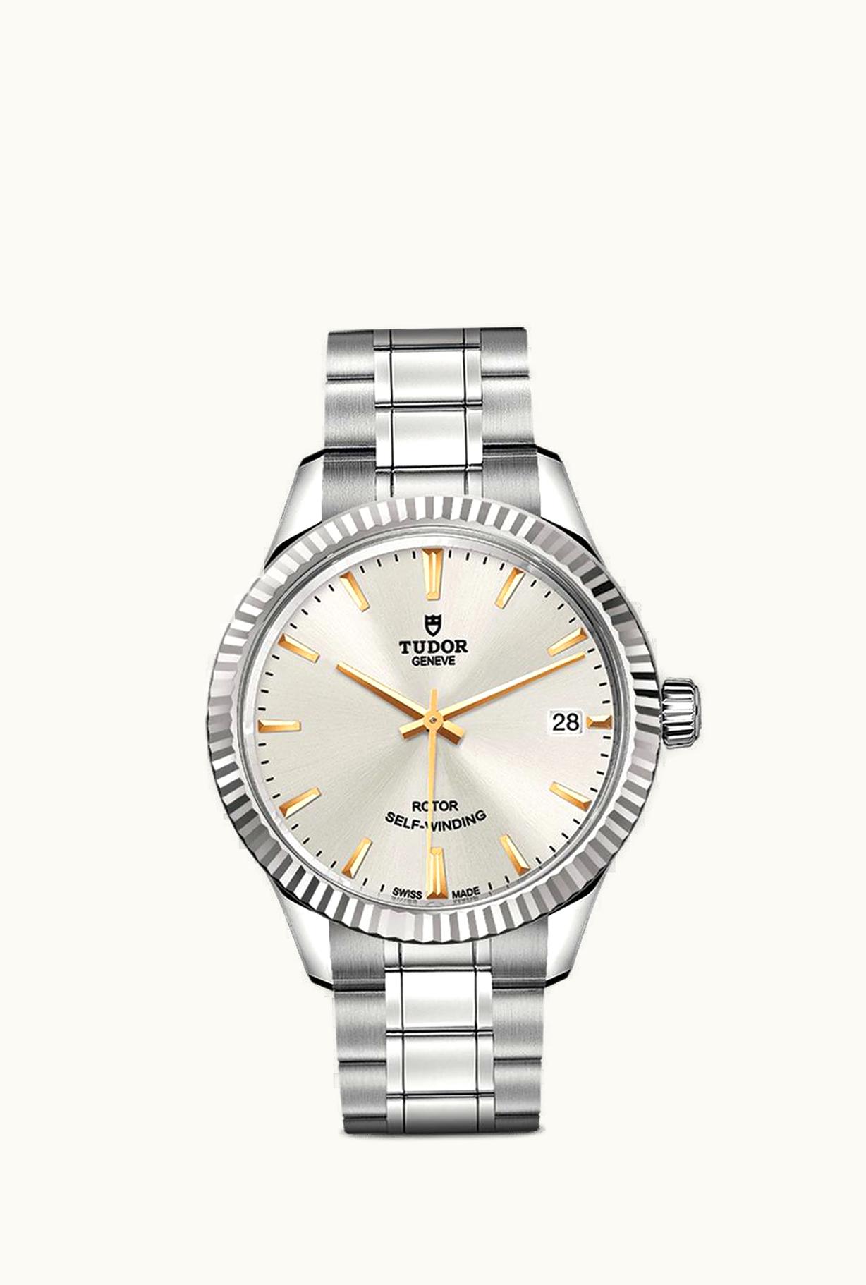 Tudor Style 34 Stainless Steel / Fluted / Silver / Bracelet