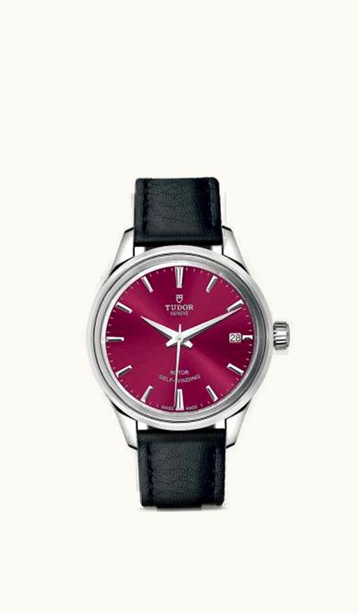 Tudor Style 34 Stainless Steel / Burgundy / Bracelet