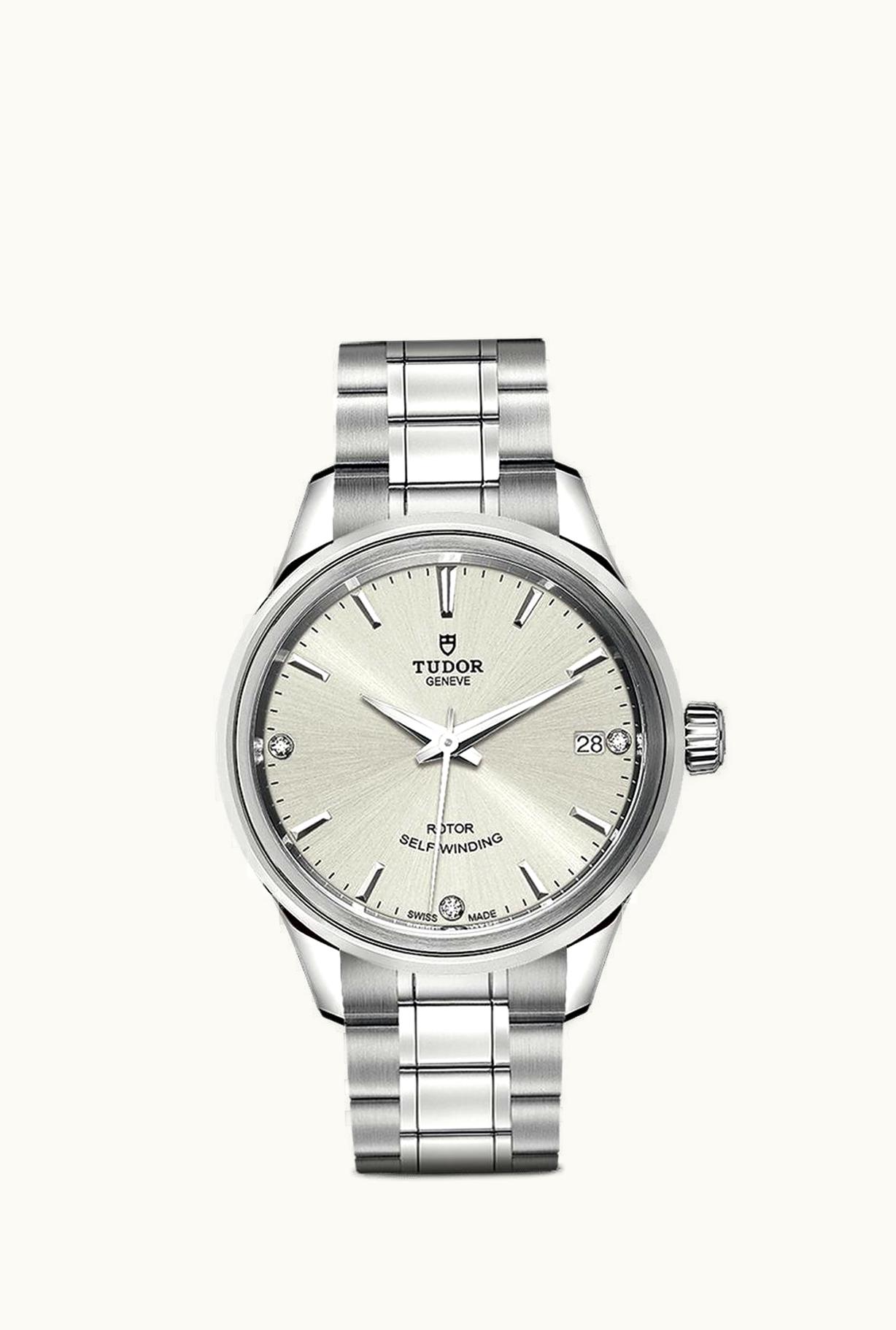 Tudor Style 34 Stainless Steel / Silver-Diamond / Bracelet