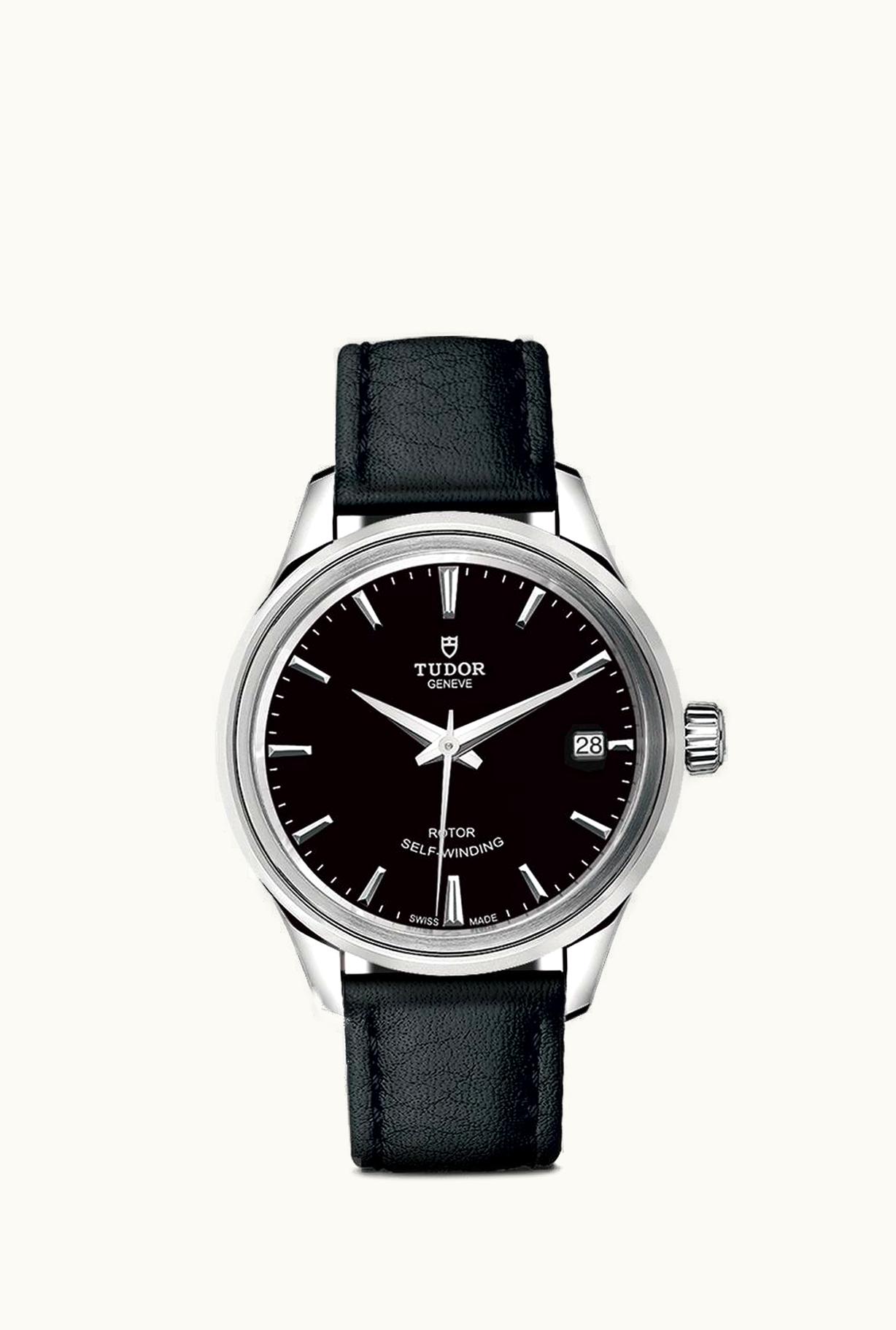 Tudor Style 34 Stainless Steel / Black / Strap