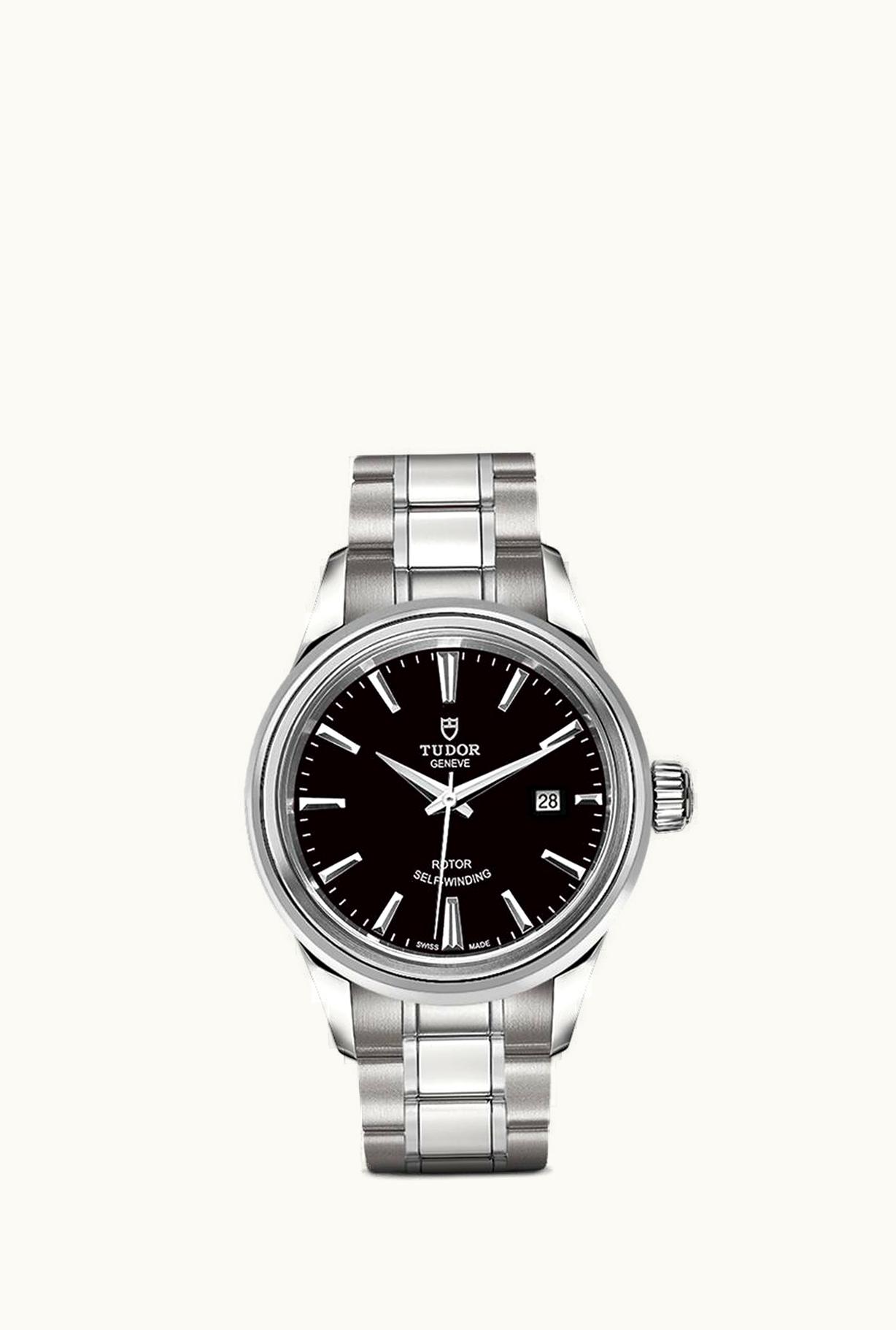 Tudor Style 28 Stainless Steel / Black / Bracelet