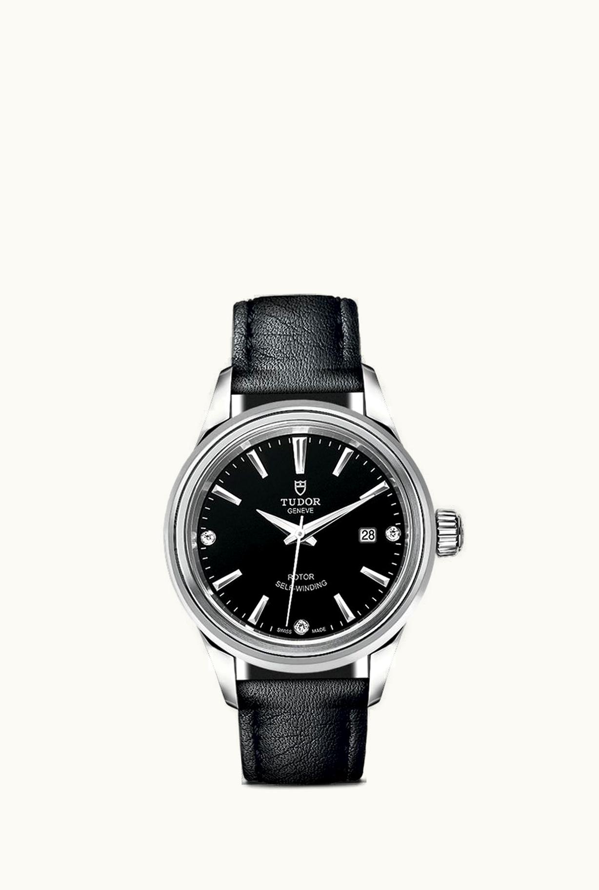 Tudor Style 28 Stainless Steel / Blue-Diamond / Strap