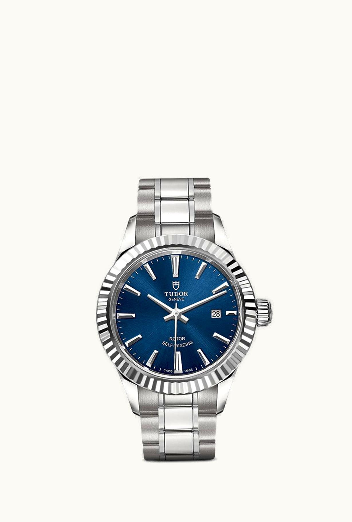 Tudor Style 28 Stainless Steel / Fluted / Blue / Bracelet