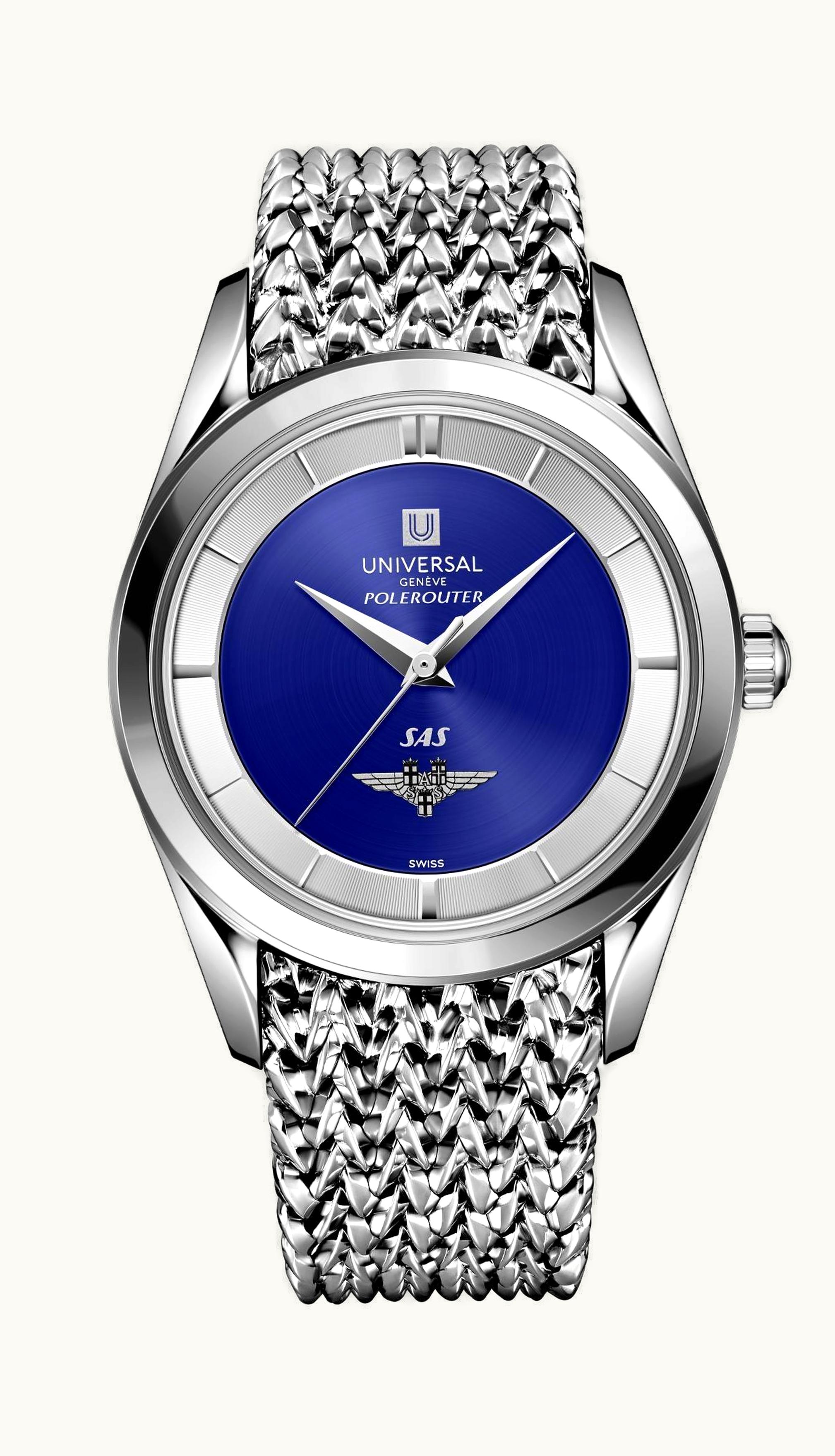 Universal Geneve Polerouter SAS Tribute White Gold / Blue / Bracelet