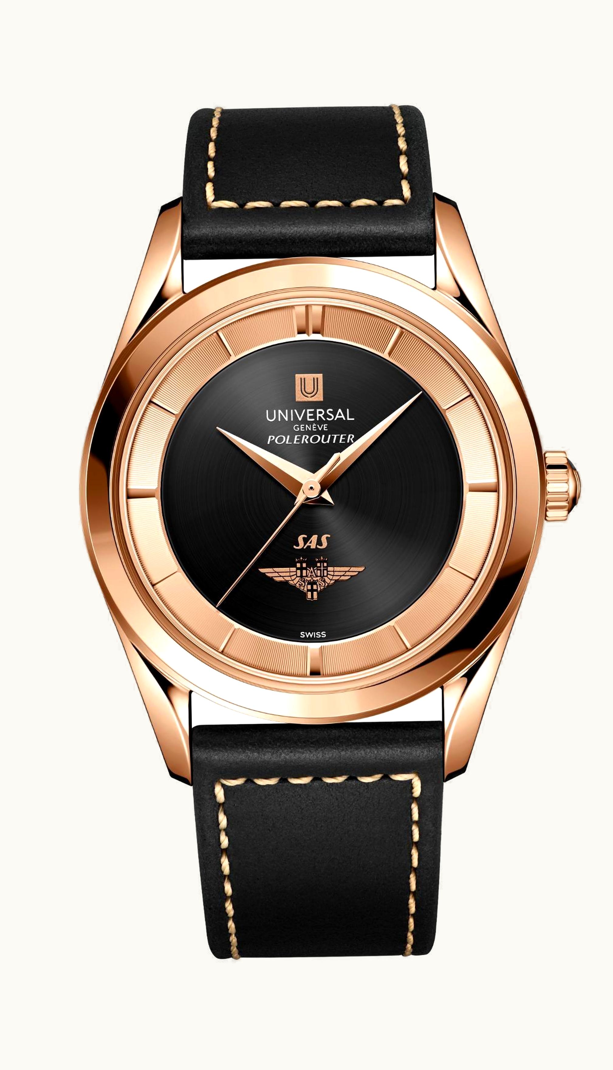 Universal Geneve Polerouter SAS Tribute Red Gold / Black