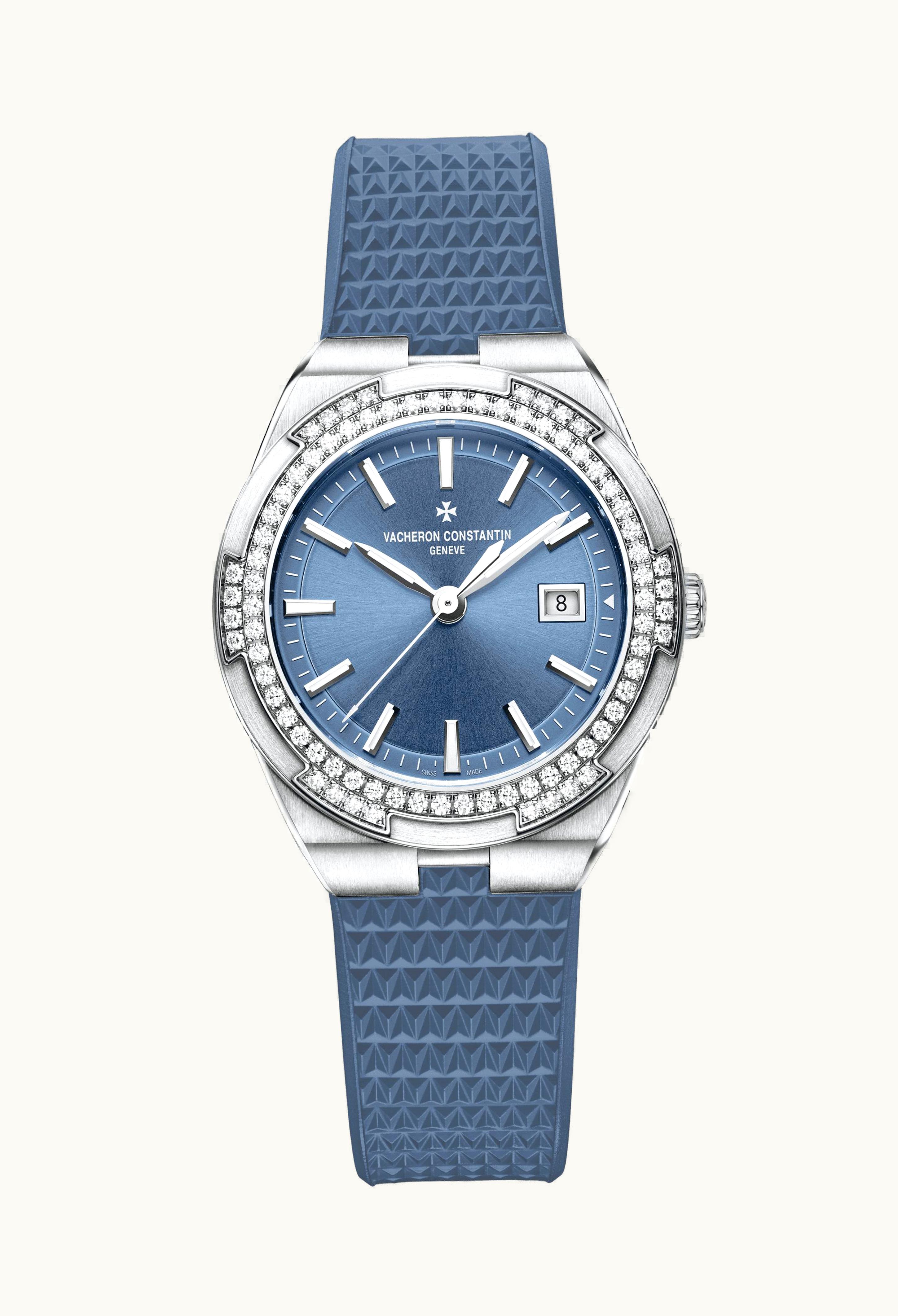 Vacheron Constantin Overseas Quartz Stainless Steel / Diamond / Blue