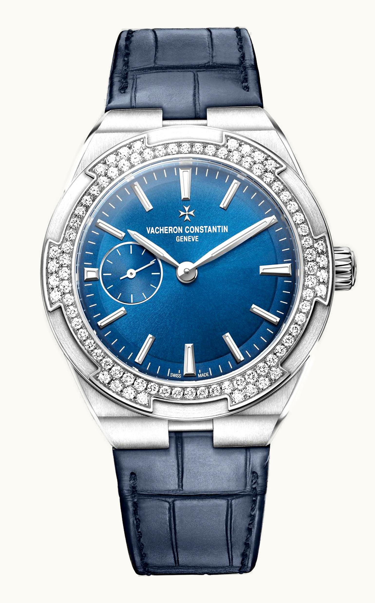 Vacheron Constantin Overseas Small Stainless Steel / Diamond / Blue