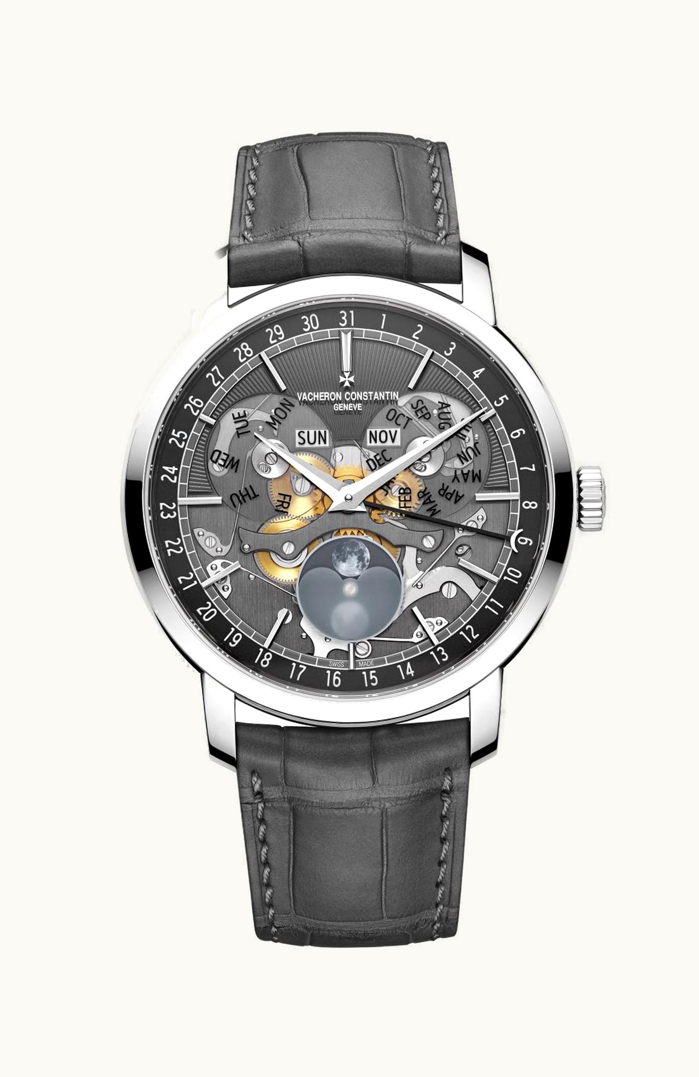 Vacheron Constantin Traditionnelle Complete Calendar Openface White Gold