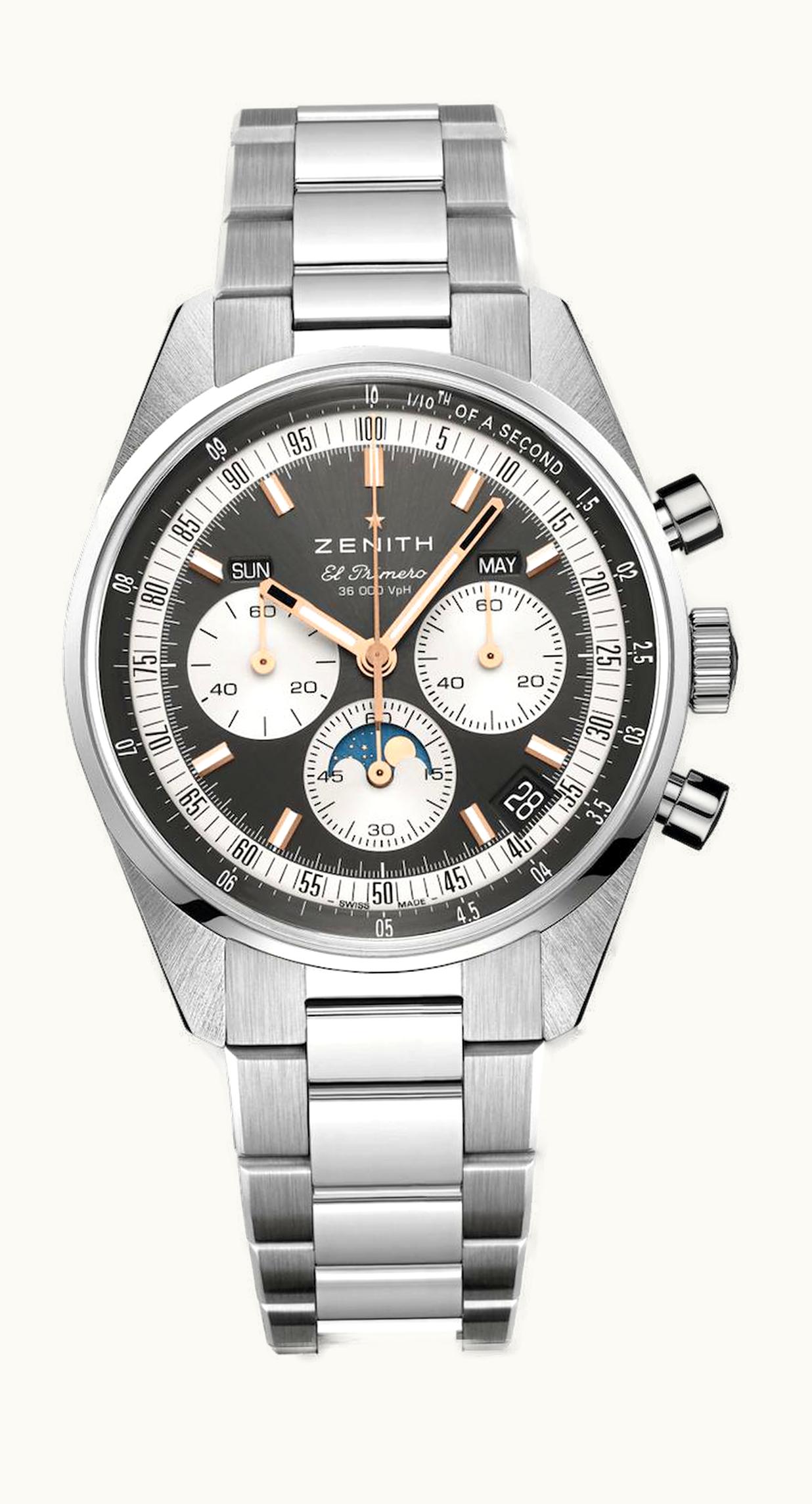 Zenith Chronomaster Original Triple Calendar Stainless Steel / Grey / Bracelet