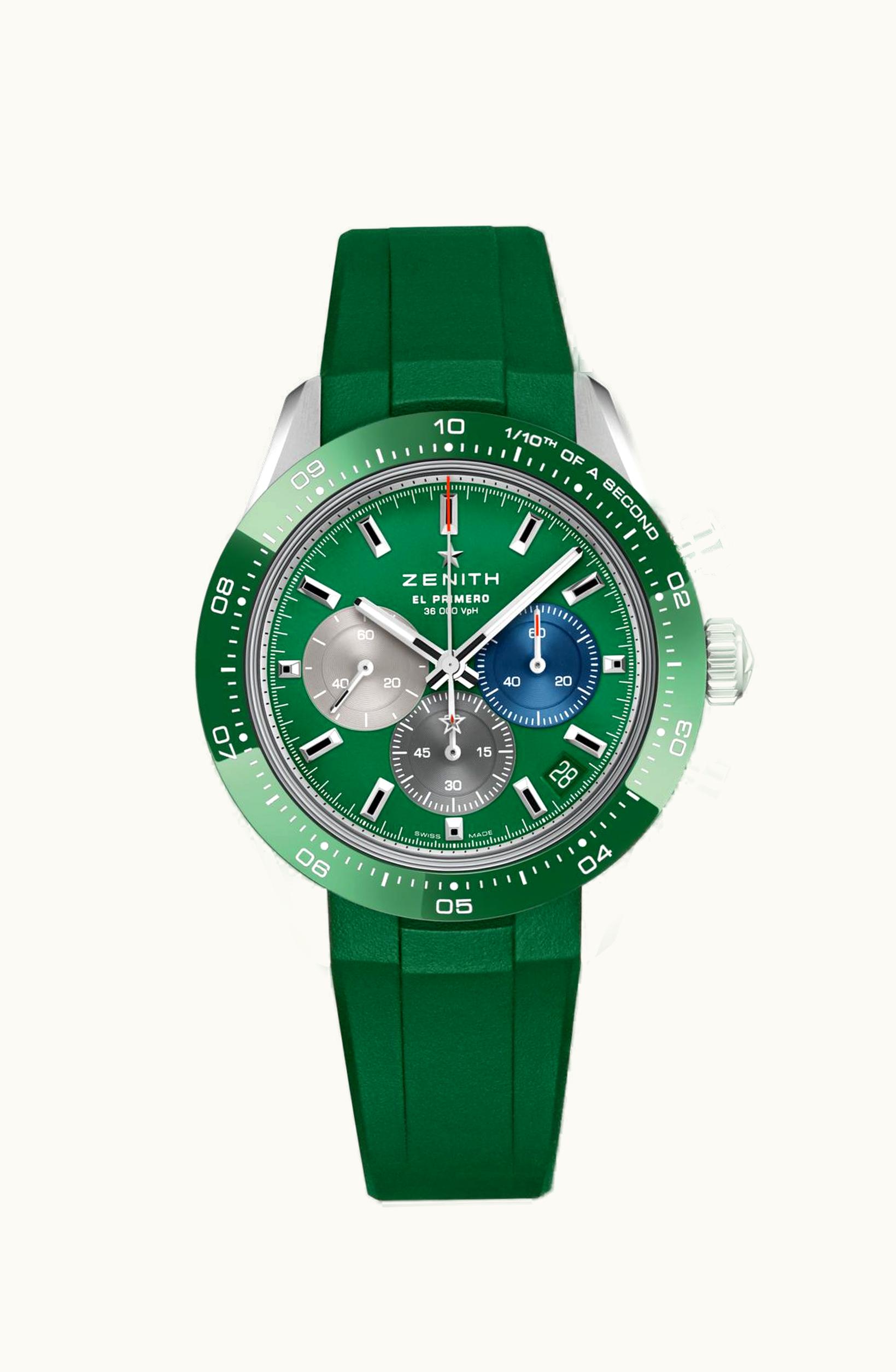 Zenith Chronomaster Sport Stainless Steel / Green / Rubber