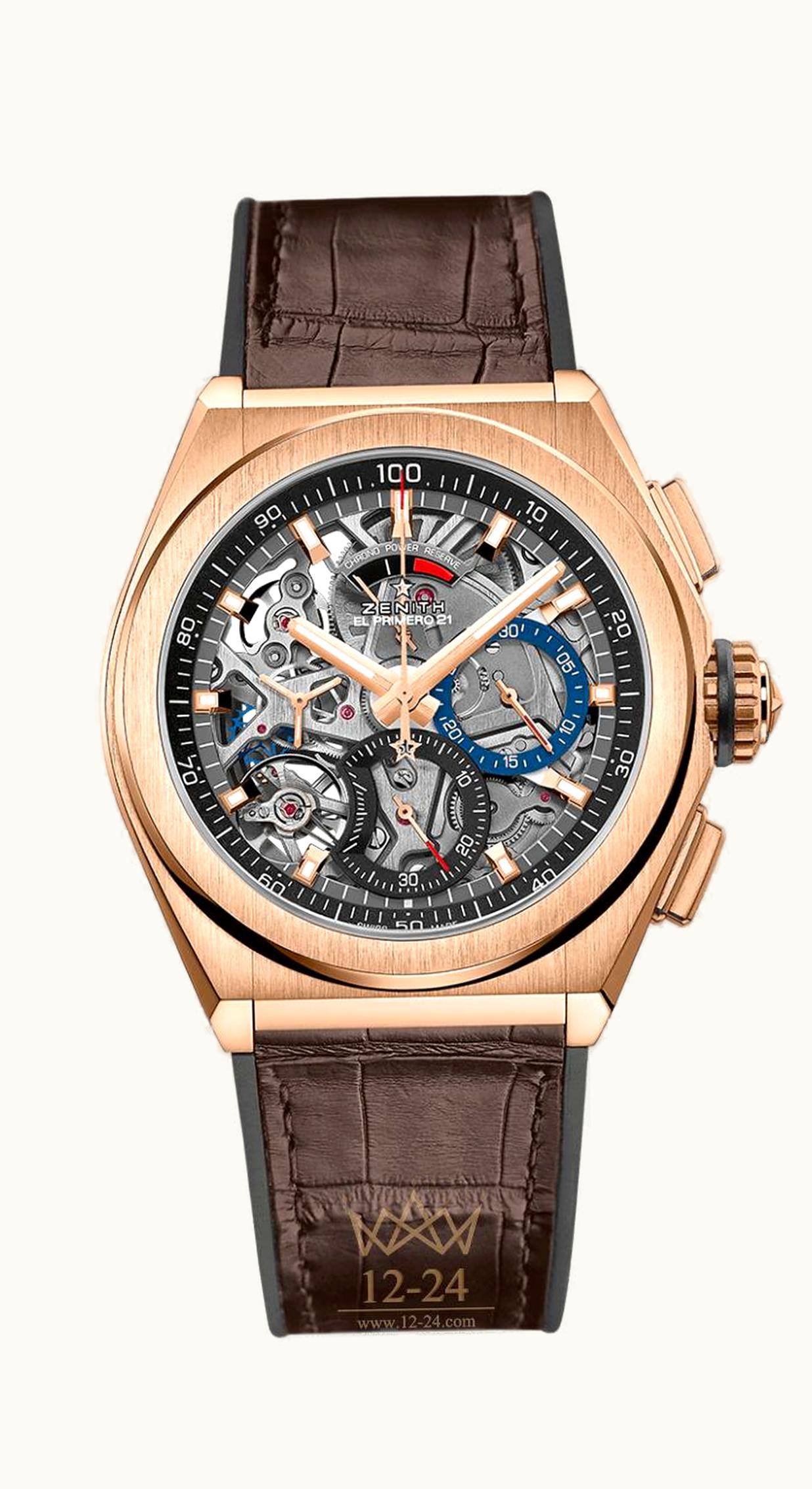 Zenith Defy El Primero 21 Rose Gold / Skeleton / Alligator