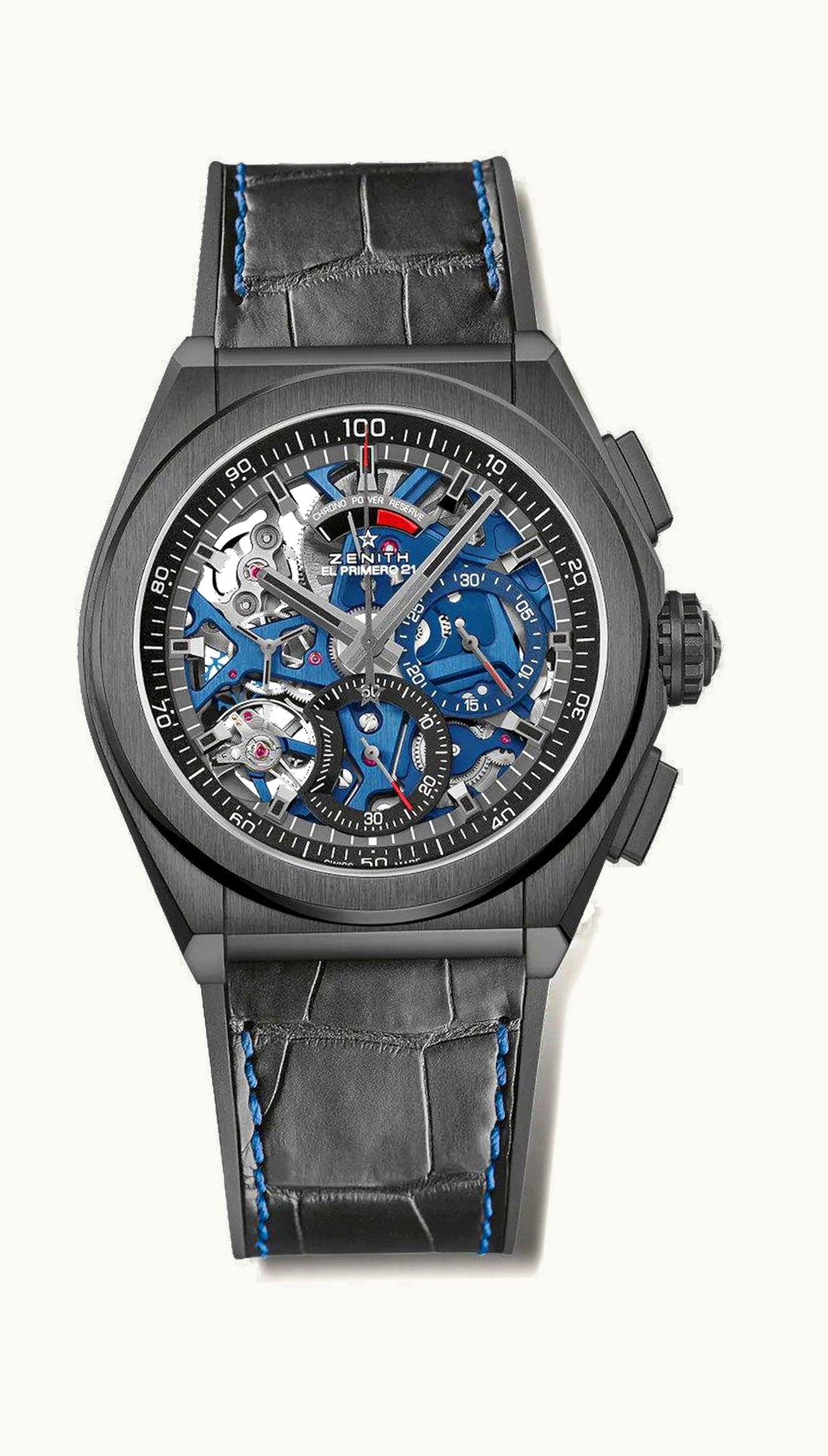 Zenith Defy El Primero 21 Black Ceramic / Skeleton / Alligator / Boutique Edition