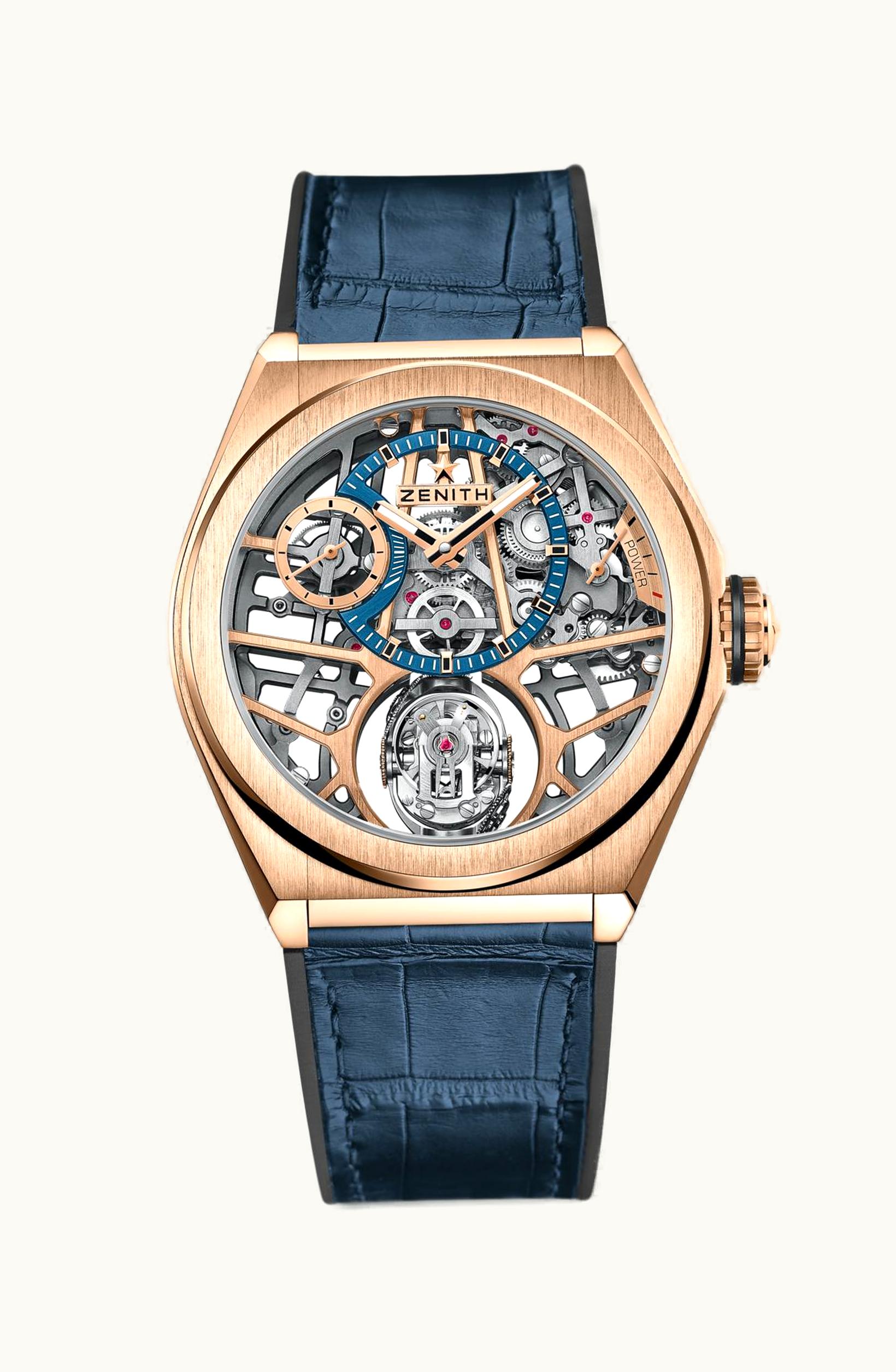 Zenith Defy Zero G Rose Gold / Skeleton / Alligator