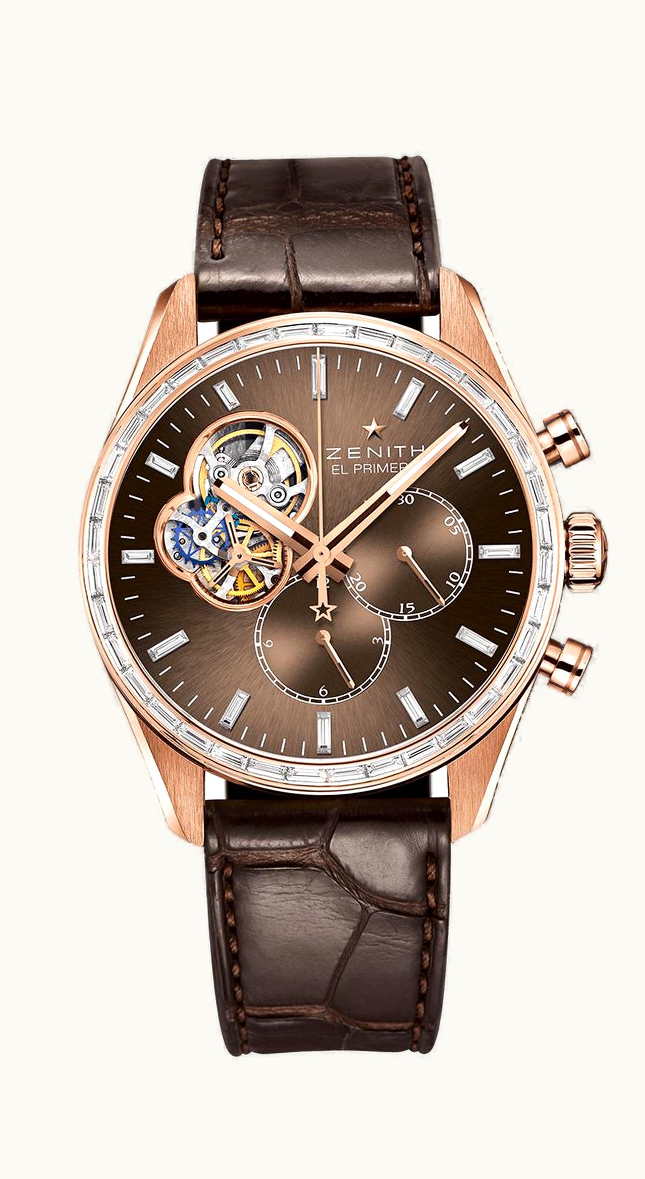 Zenith El Primero Chronomaster Open Rose Gold / Diamond / Brown / Alligator