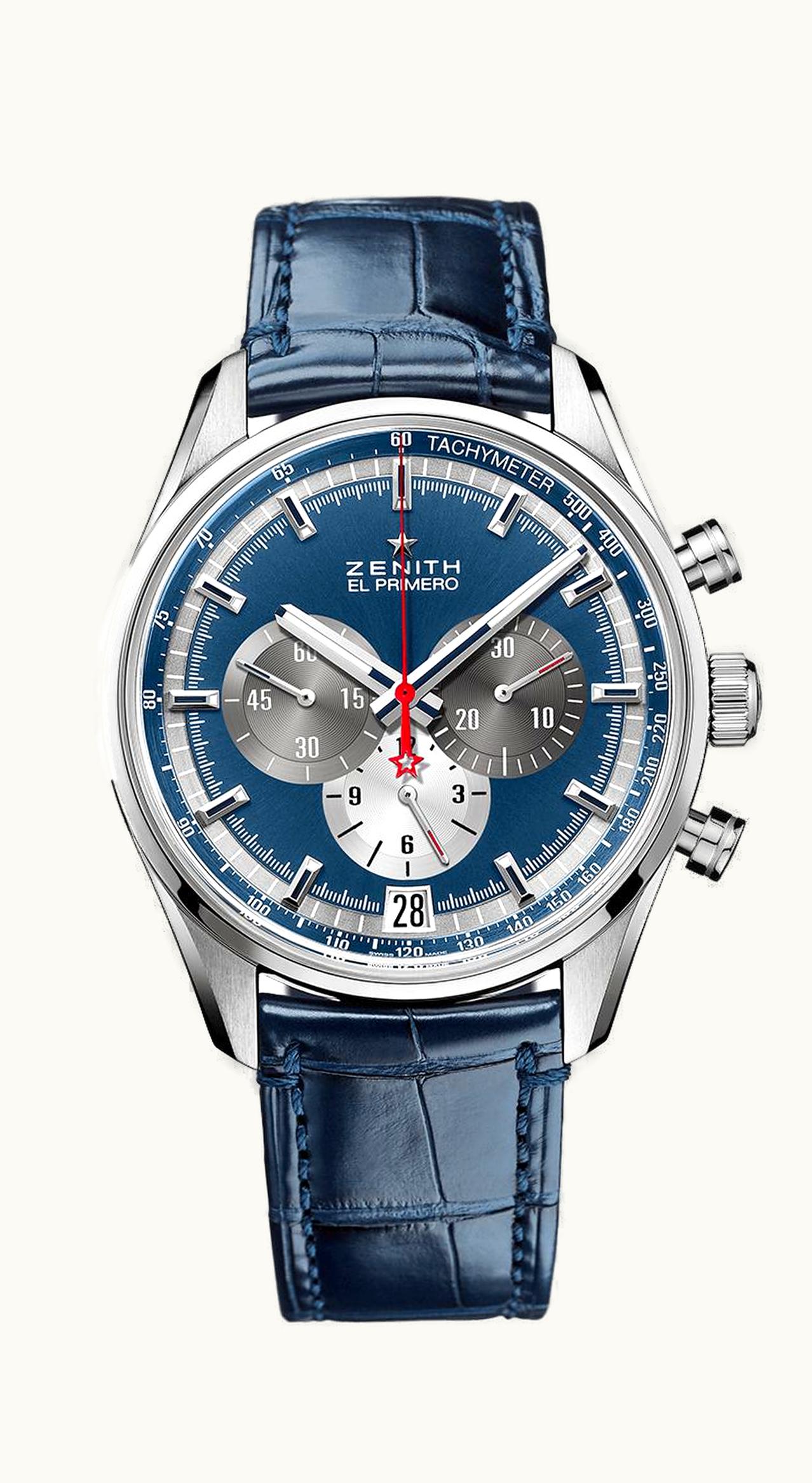Zenith El Primero Chronomaster 42 Stainless Steel / Blue / Alligator