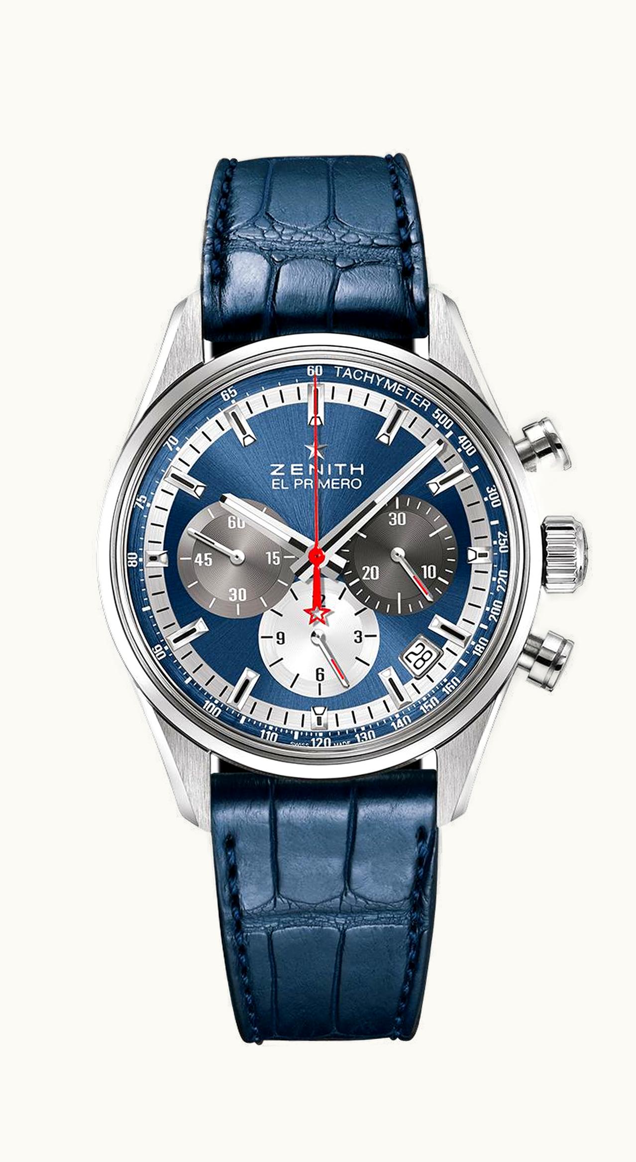 Zenith El Primero Chronomaster 38 Stainless Steel / Blue / Alligator