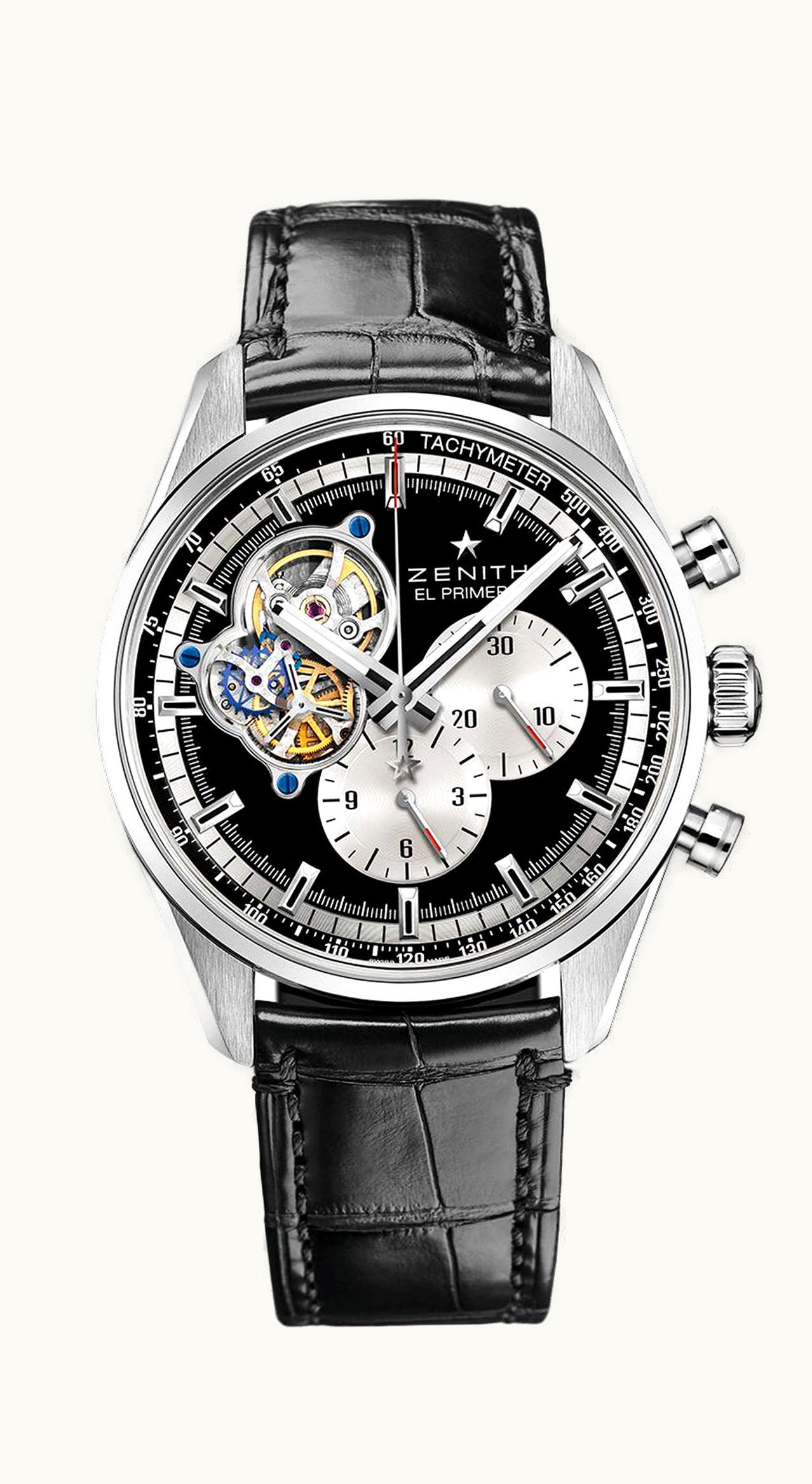 Zenith El Primero Chronomaster Open Stainless Steel / Black / Alligator