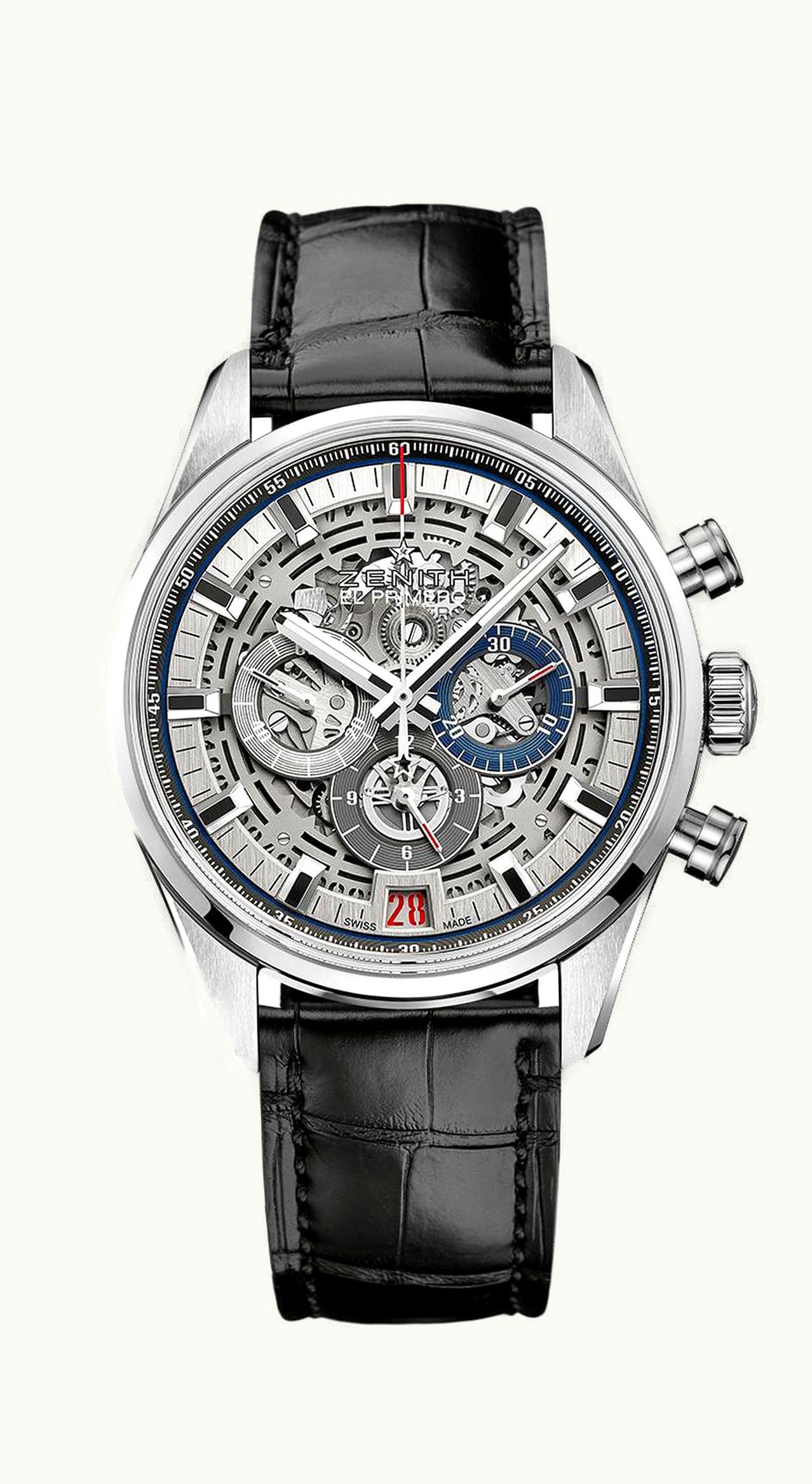 Zenith El Primero Chronomaster Full Open 42 Stainless Steel / Alligator