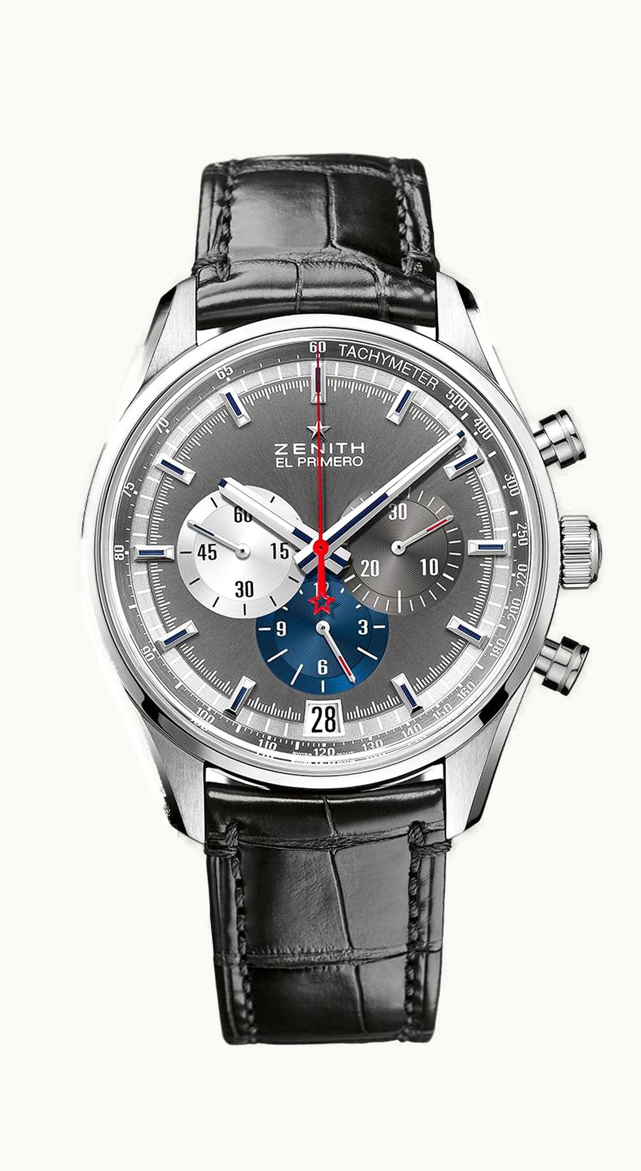 Zenith El Primero Chronomaster 42 Stainless Steel / Anthracite / Alligator