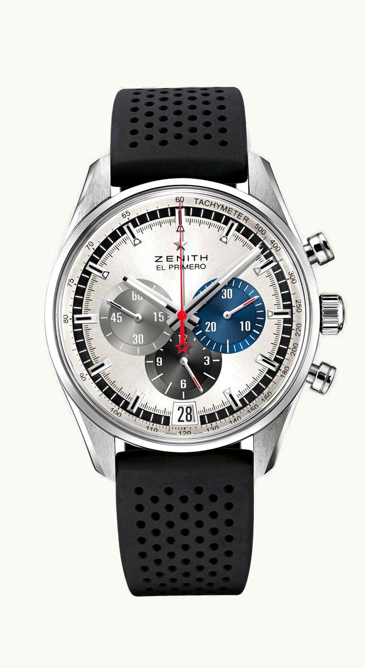 Zenith El Primero Chronomaster 42 Stainless Steel / Silver / Rubber