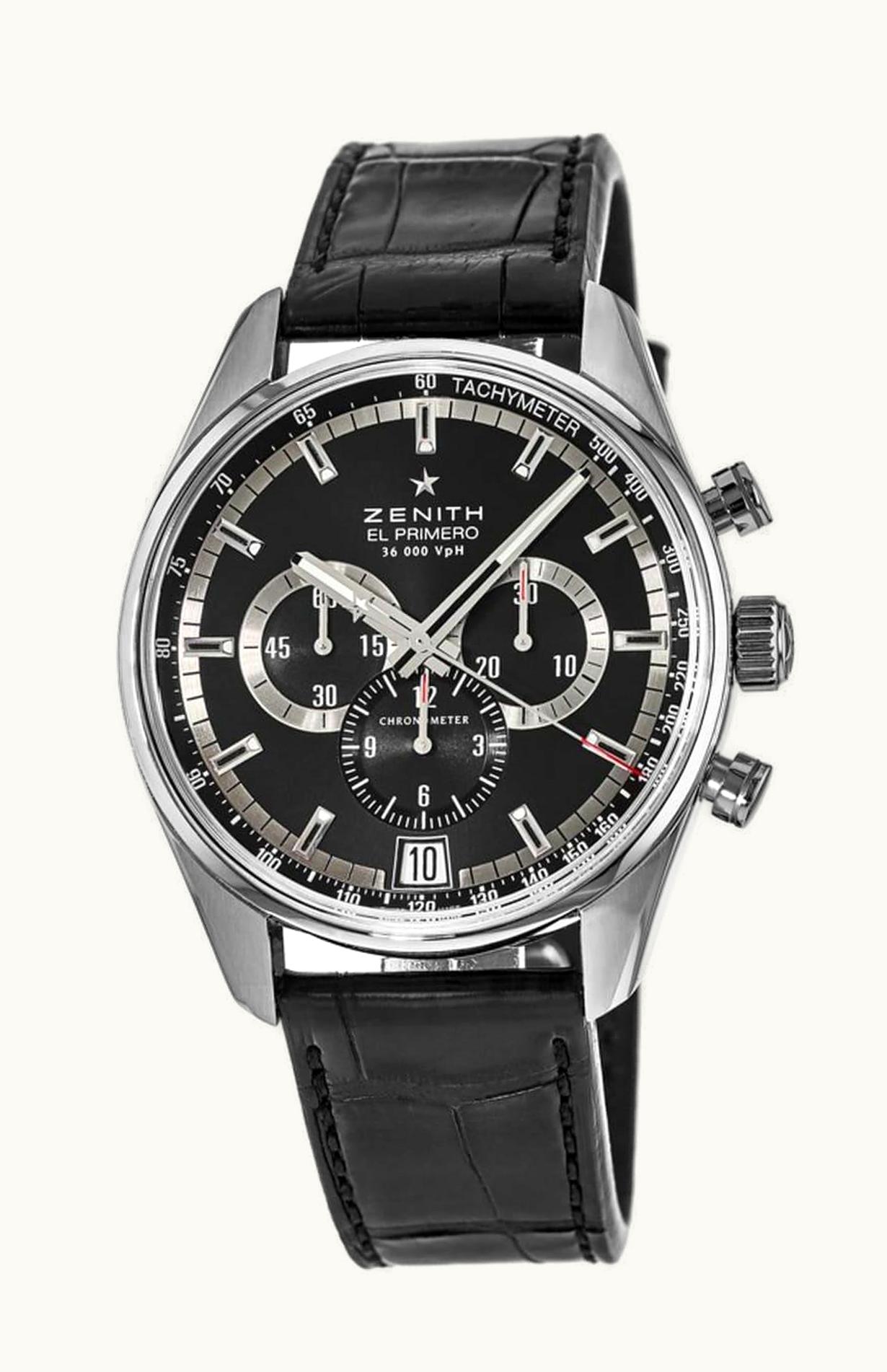 Zenith El Primero 36.000 VPH Stainless Steel / Black / Alligator