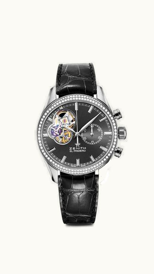 Zenith El Primero Chronomaster Lady 38 Stainless Steel / Diamond / Slate / Alligator