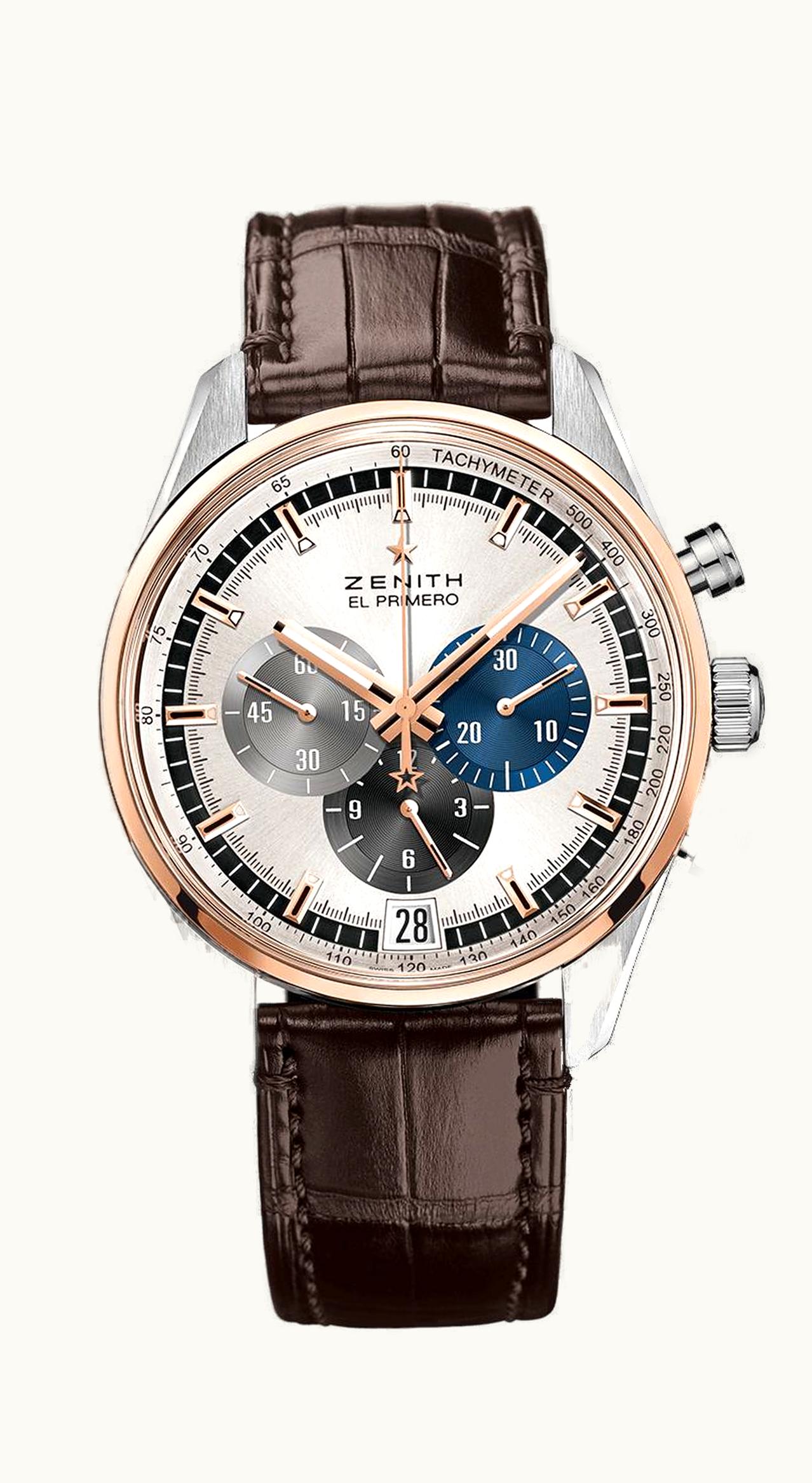 Zenith El Primero Chronomaster 42 Stainless Steel / Rose Gold / Silver / Alligator