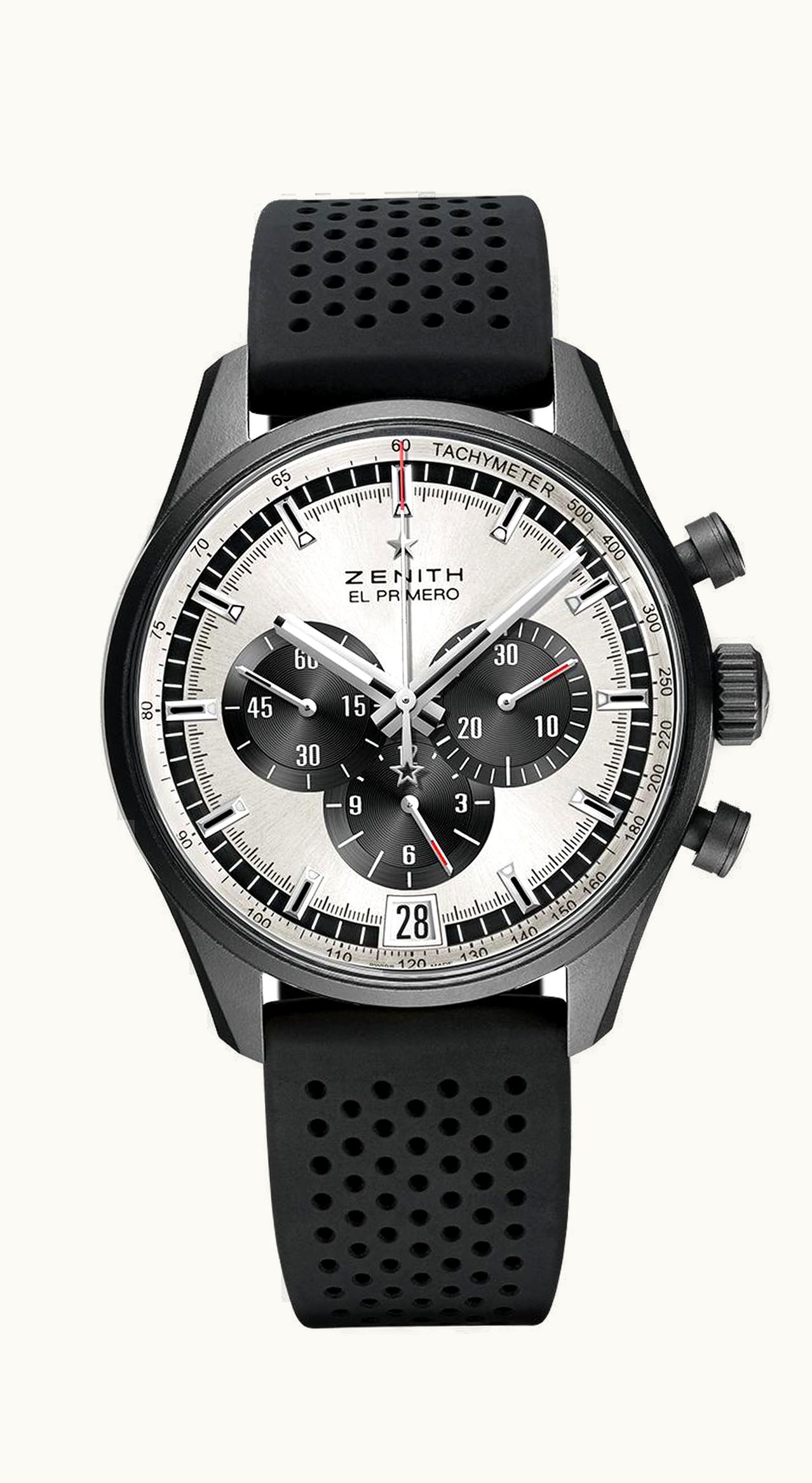 Zenith El Primero Chronomaster 42 Aluminium / Silver / Rubber Strap
