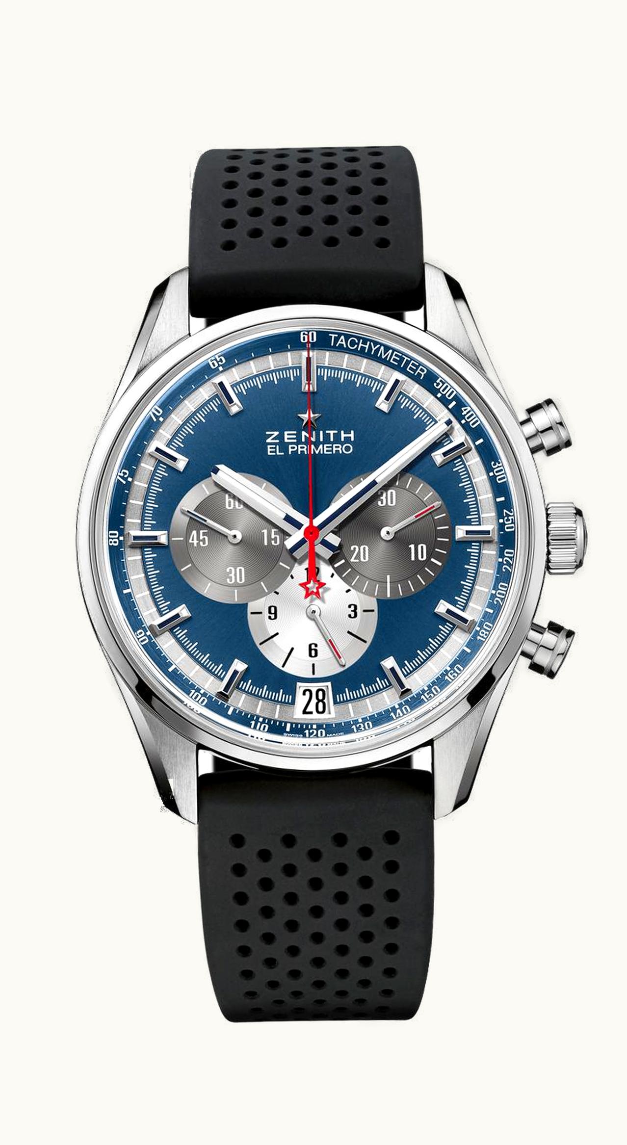 Zenith El Primero Chronomaster 42 Stainless Steel / Blue / Rubber