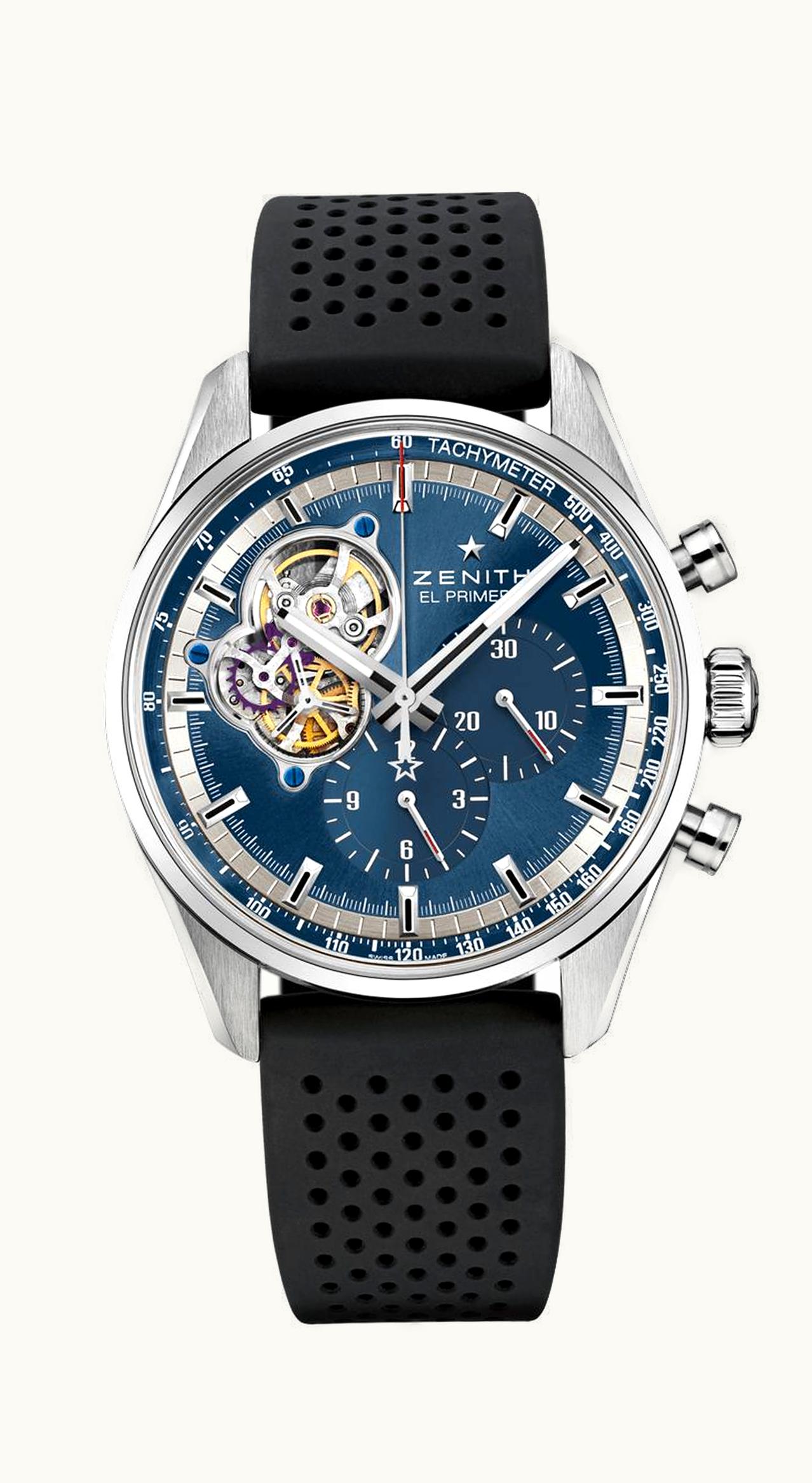 Zenith El Primero Chronomaster Open Stainless Steel / Blue / Rubber