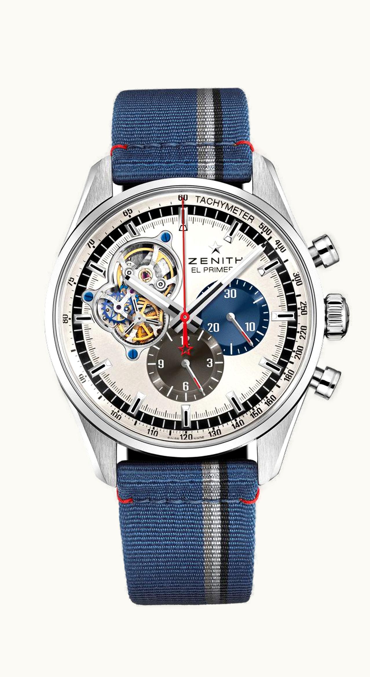 Zenith El Primero Chronomaster Open Stainless Steel / Silver 1969 / Fabric
