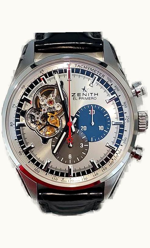 Zenith El Primero Chronomaster Open Stainless Steel / Silver 1969 / Alligator