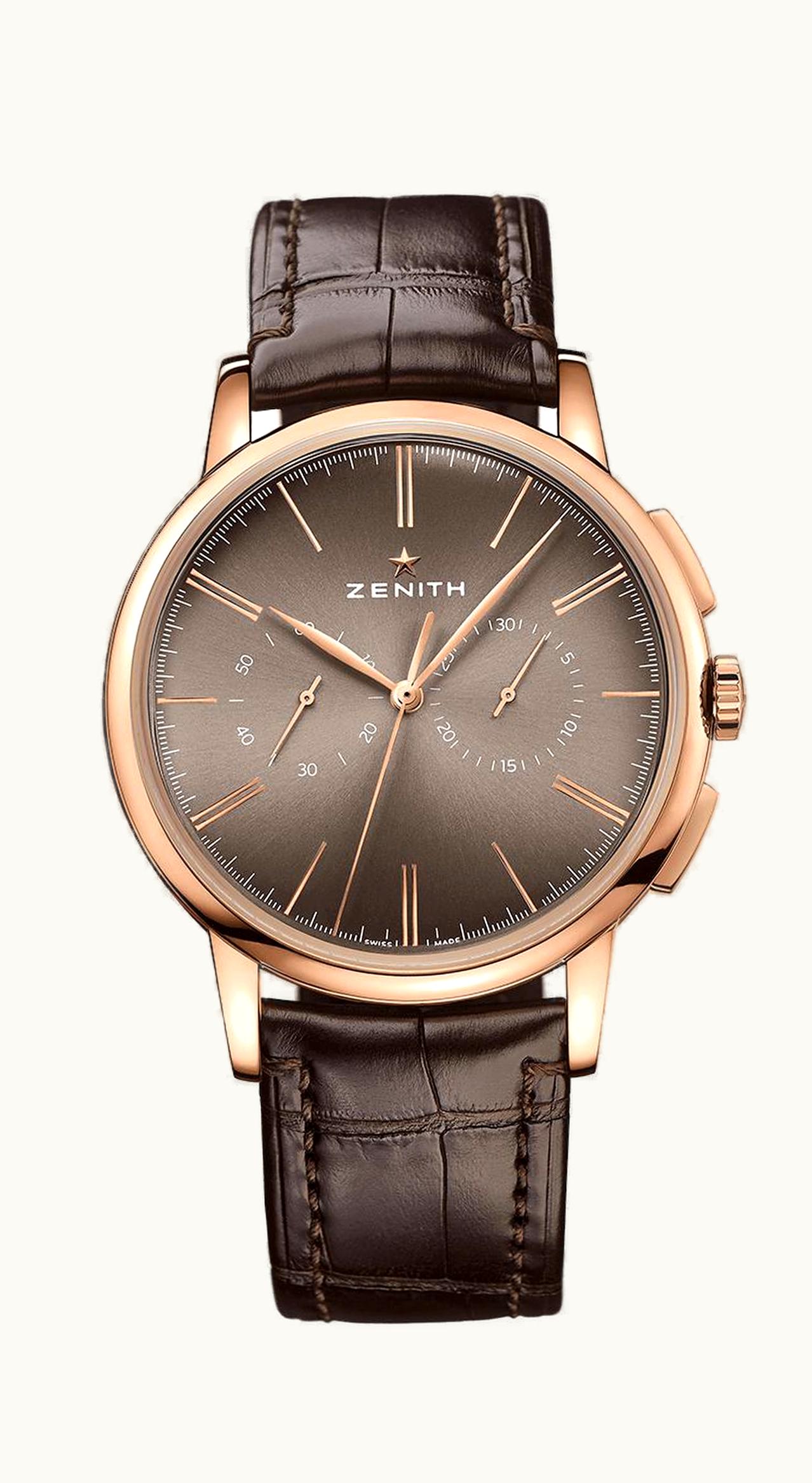Zenith Elite Chronograph Classic Rose Gold / Grey / Alligator