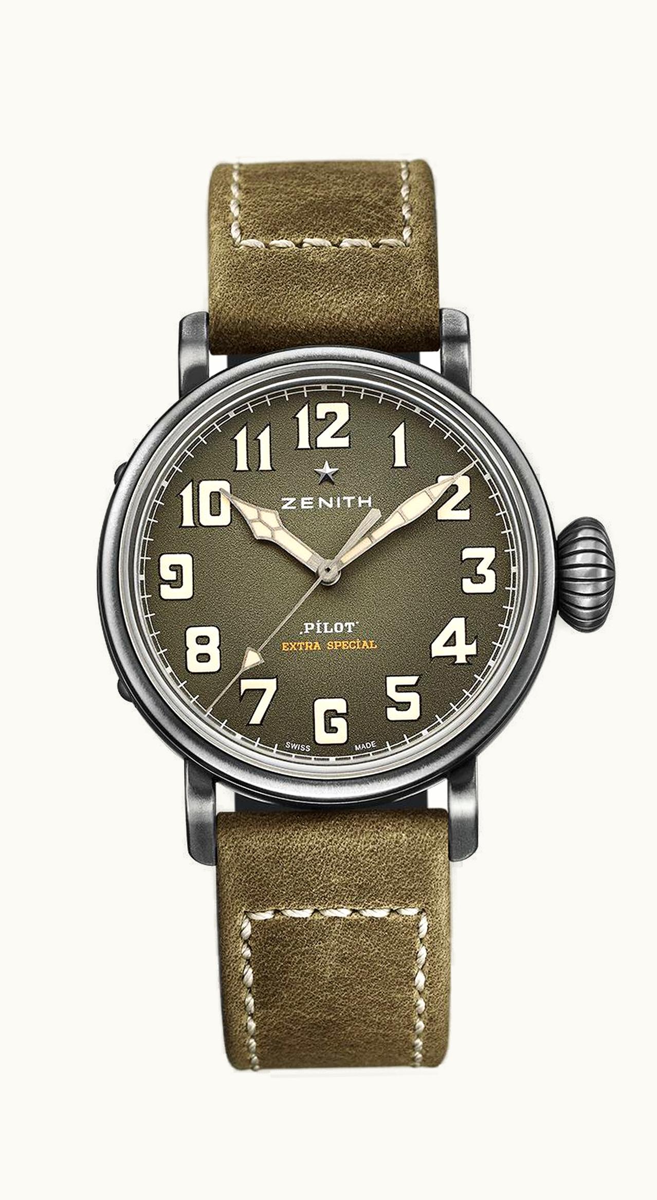 Zenith Pilot Type 20 Special Edition Aged Stainless Steel / Green