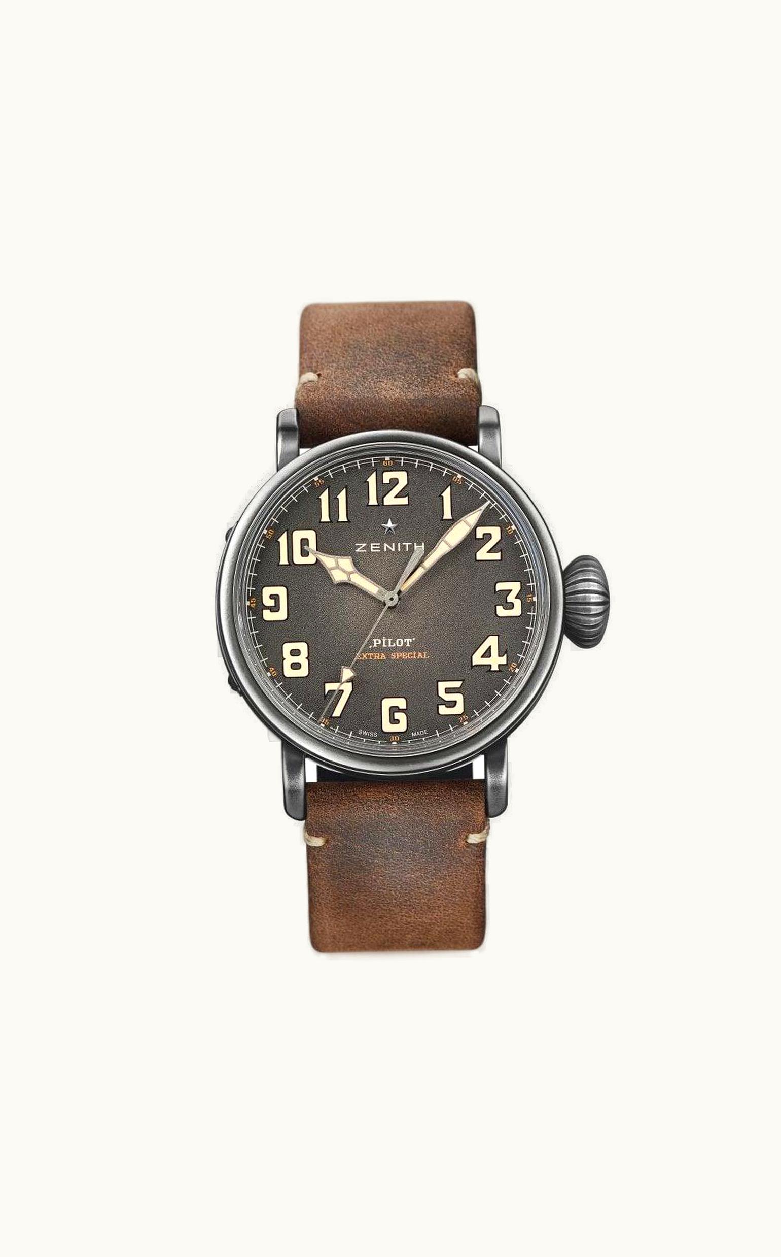 Zenith Pilot Type 20 Ton Up Aged Steel / Slate / Strap