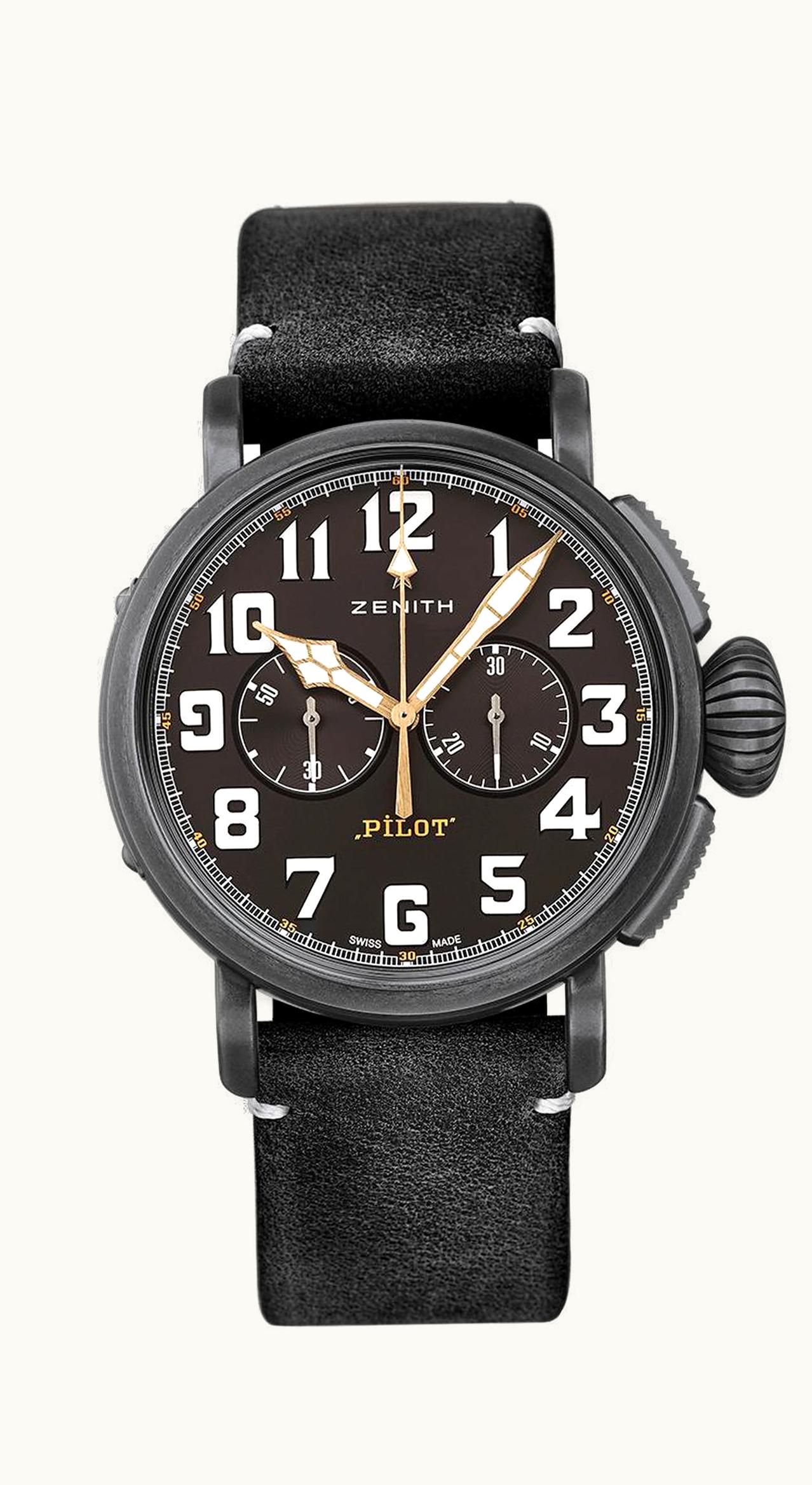 Zenith Pilot Type 20 Ton-Up Chronograph Aged Steel / Black