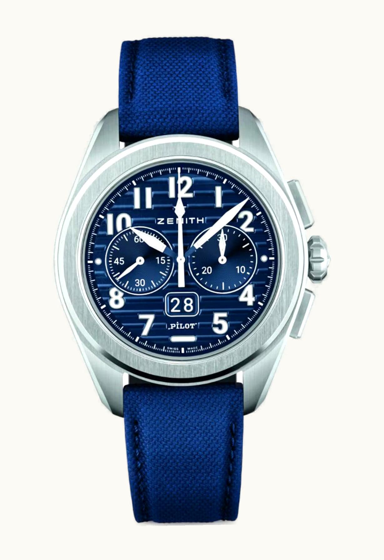 Zenith PILOT Big Date Flyback Stainless Steel / Blue / Boutique Edition