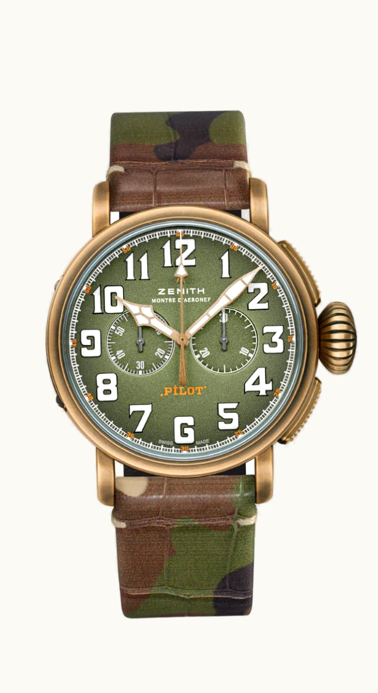 Zenith Pilot Type 20 Chronograph Adventure Bronze / Khaki / Camo Alligator